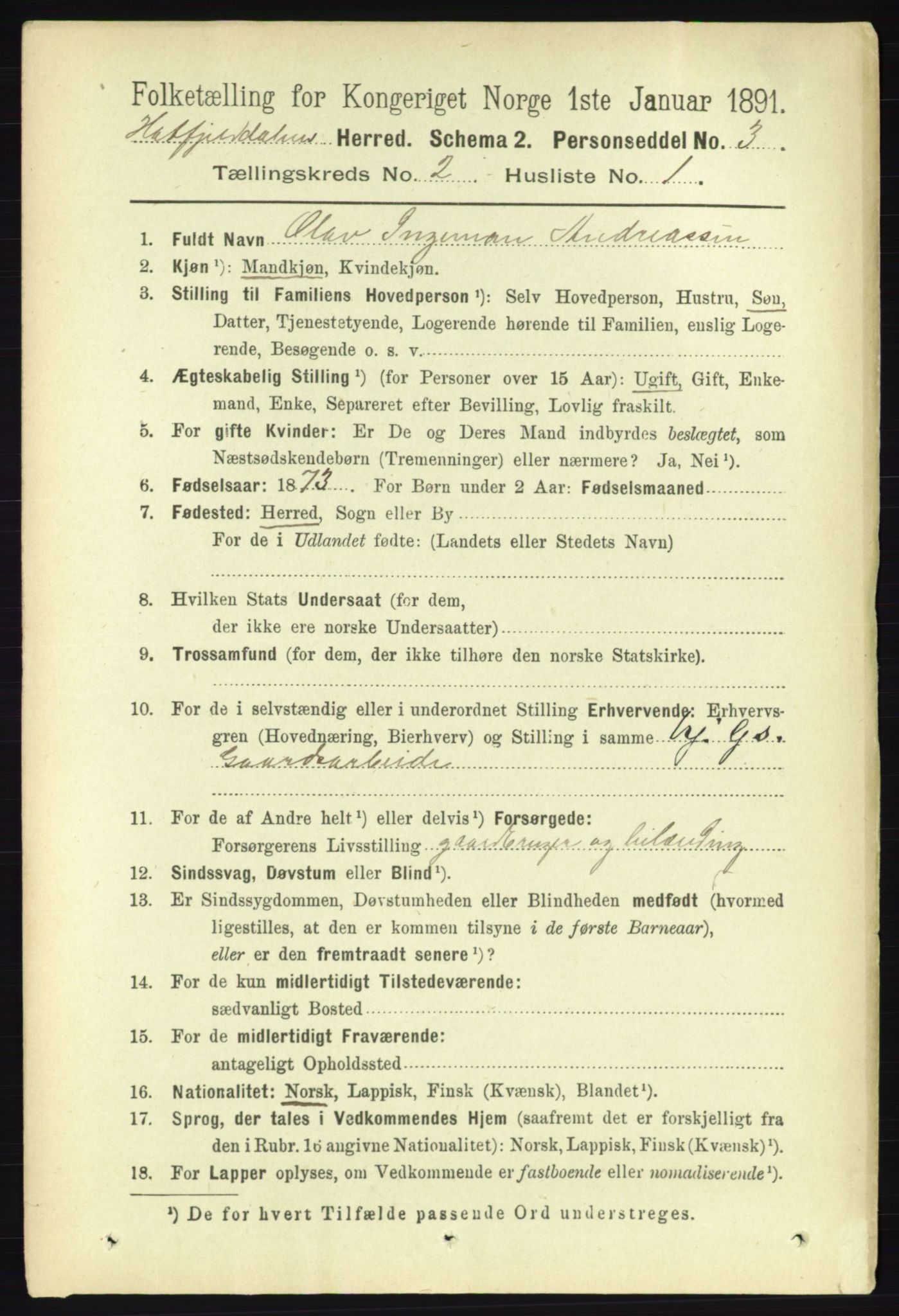 RA, 1891 census for 1826 Hattfjelldal, 1891, p. 290