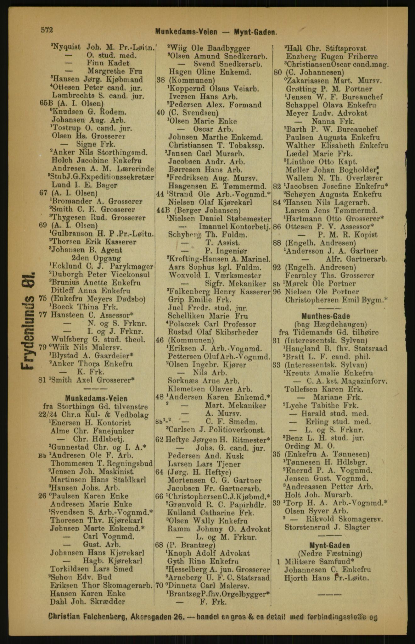 Kristiania/Oslo adressebok, PUBL/-, 1891, p. 572