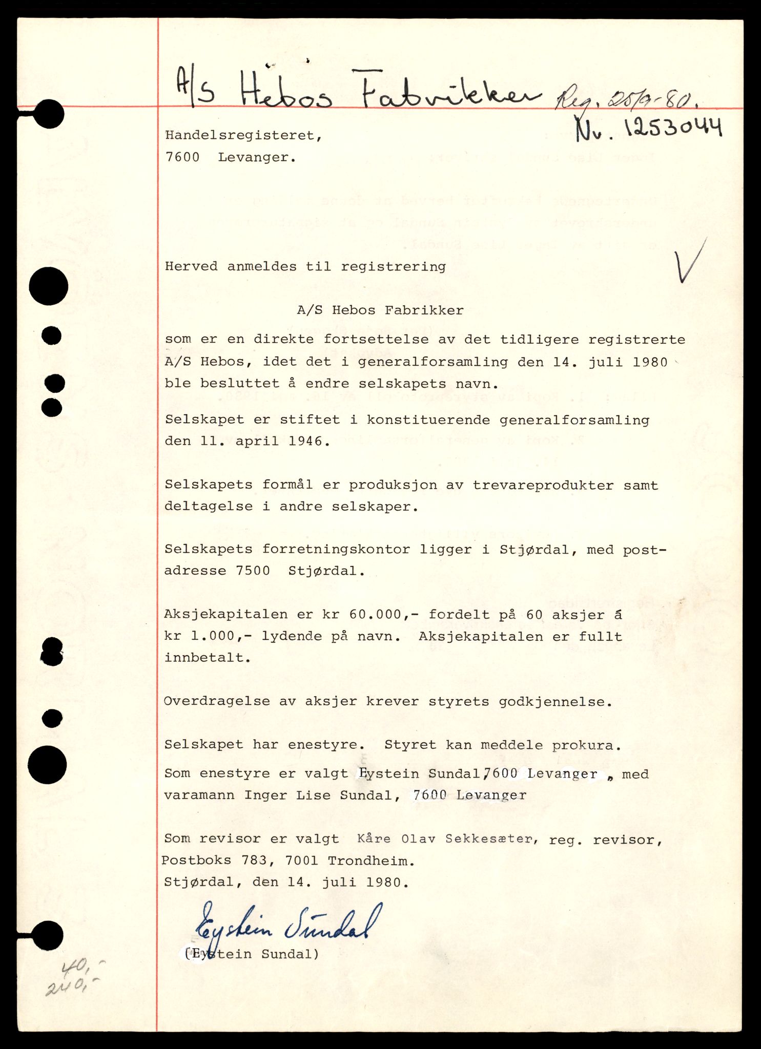 Stjør- og Verdal sorenskriveri, AV/SAT-A-4167/2/J/Jd/Jda/L0008: Bilag. Aksjeselskap, H, 1951-1990, p. 3