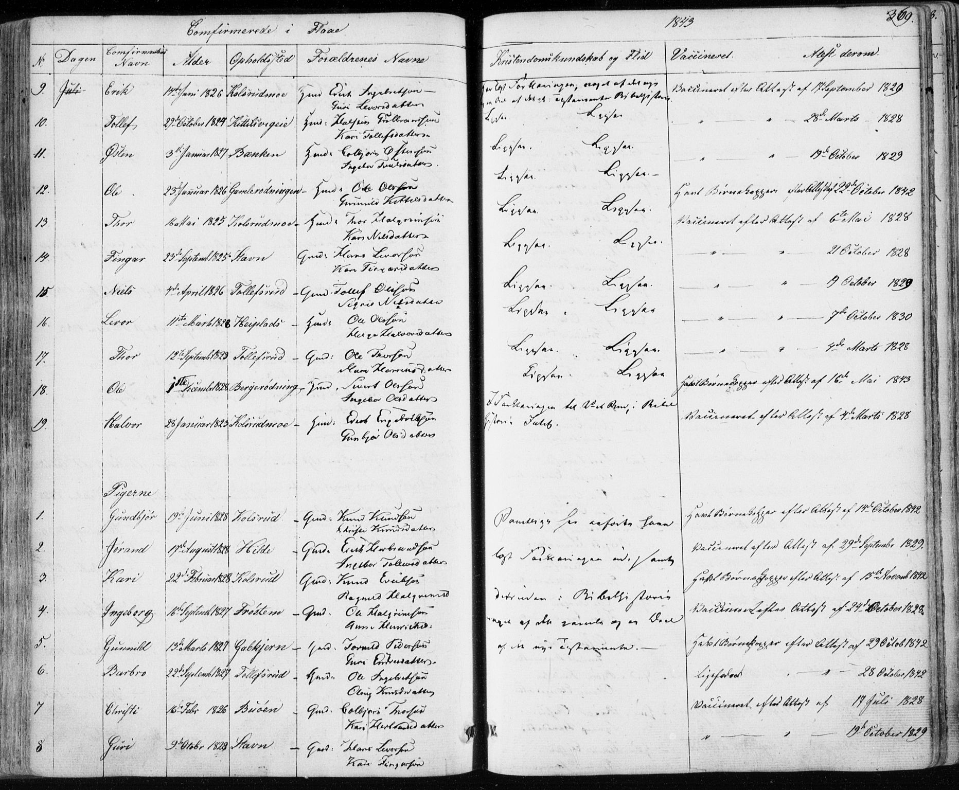 Nes kirkebøker, AV/SAKO-A-236/F/Fa/L0009: Parish register (official) no. 9, 1834-1863, p. 369