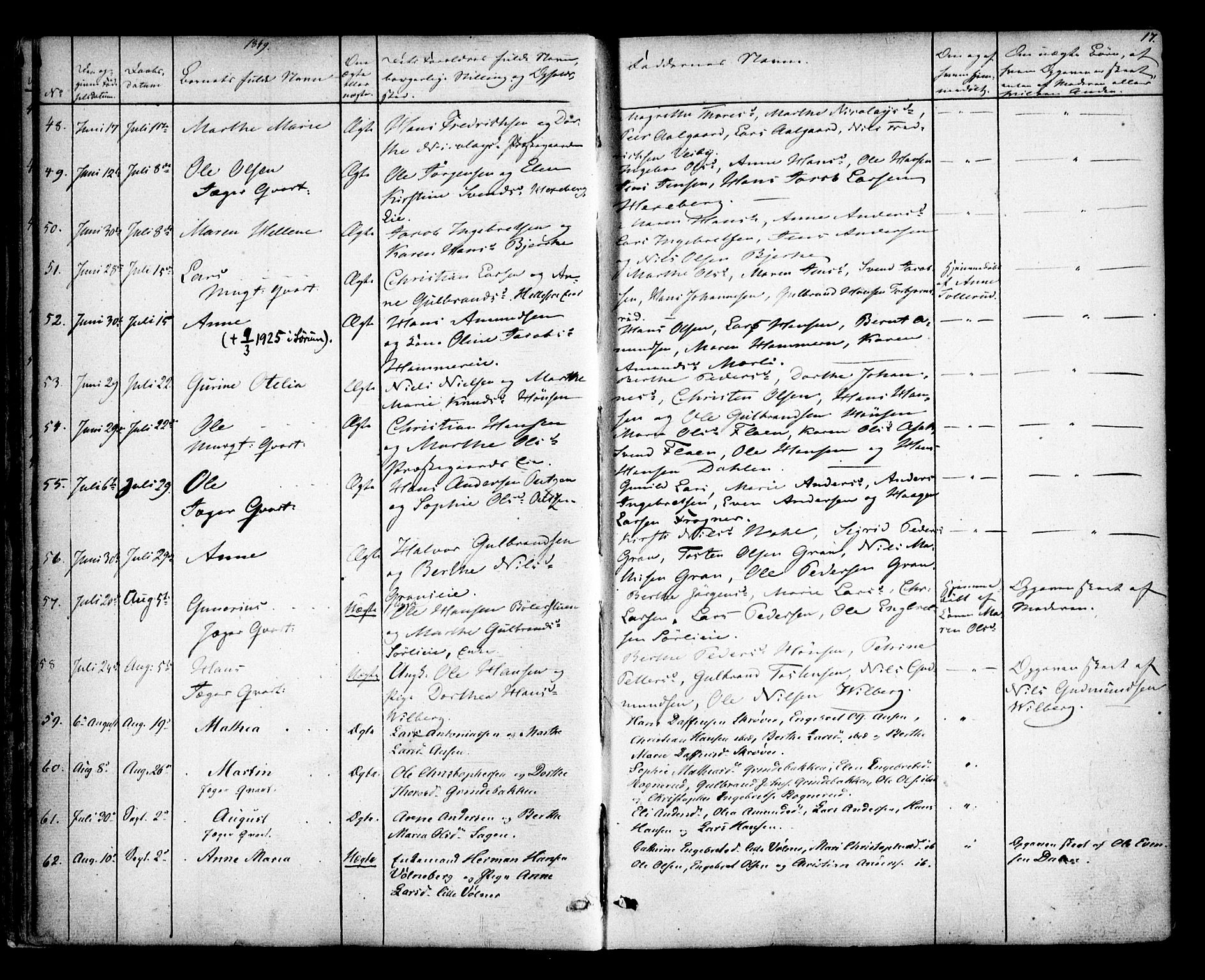 Sørum prestekontor Kirkebøker, SAO/A-10303/F/Fa/L0005: Parish register (official) no. I 5, 1846-1863, p. 17