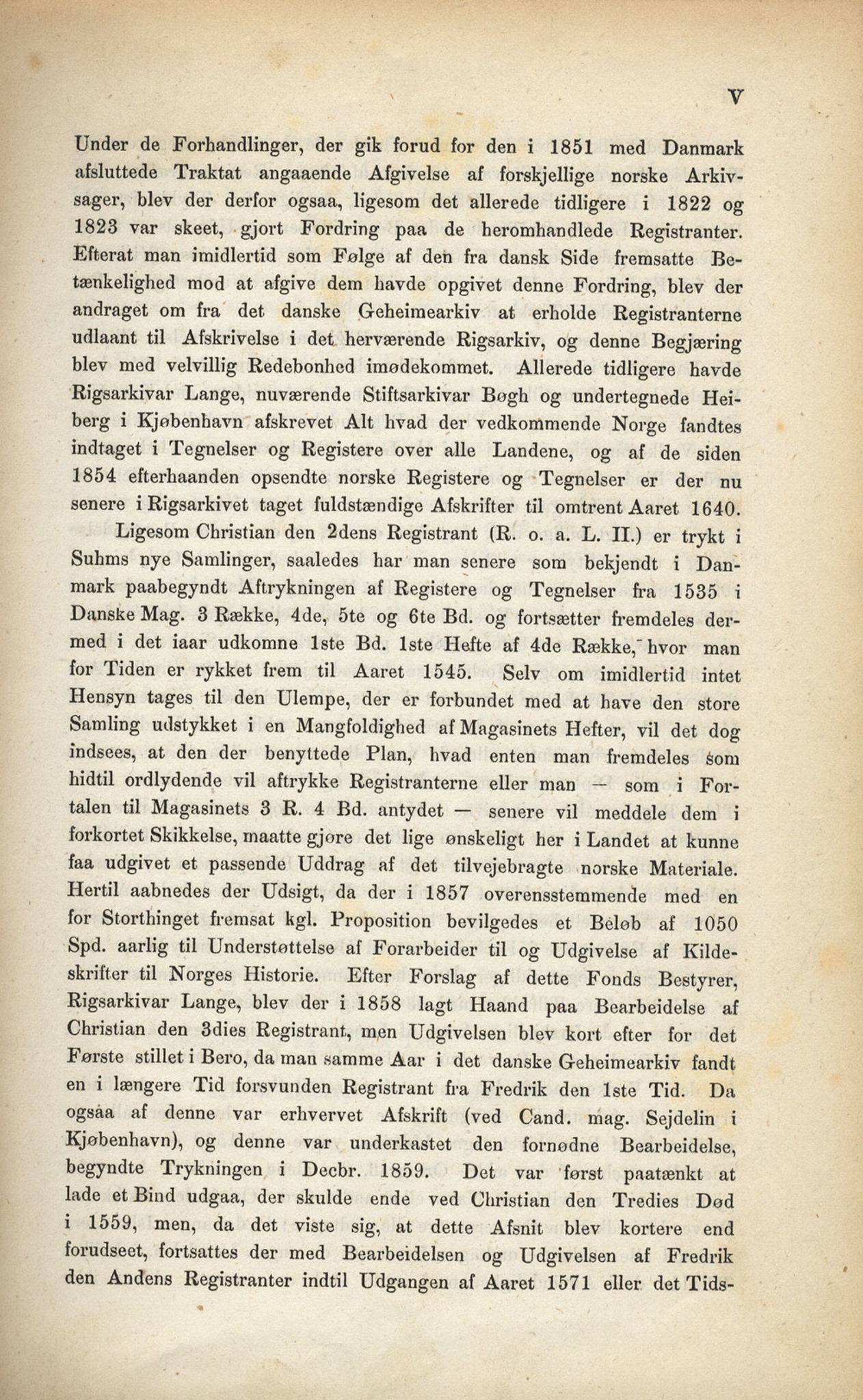 Publikasjoner utgitt av Det Norske Historiske Kildeskriftfond, PUBL/-/-/-: Norske Rigs-Registranter, bind 1, 1523-1571, p. V