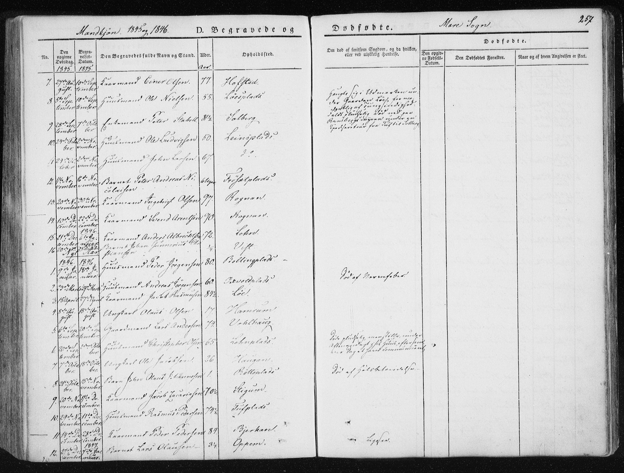 Ministerialprotokoller, klokkerbøker og fødselsregistre - Nord-Trøndelag, SAT/A-1458/735/L0339: Parish register (official) no. 735A06 /1, 1836-1848, p. 257