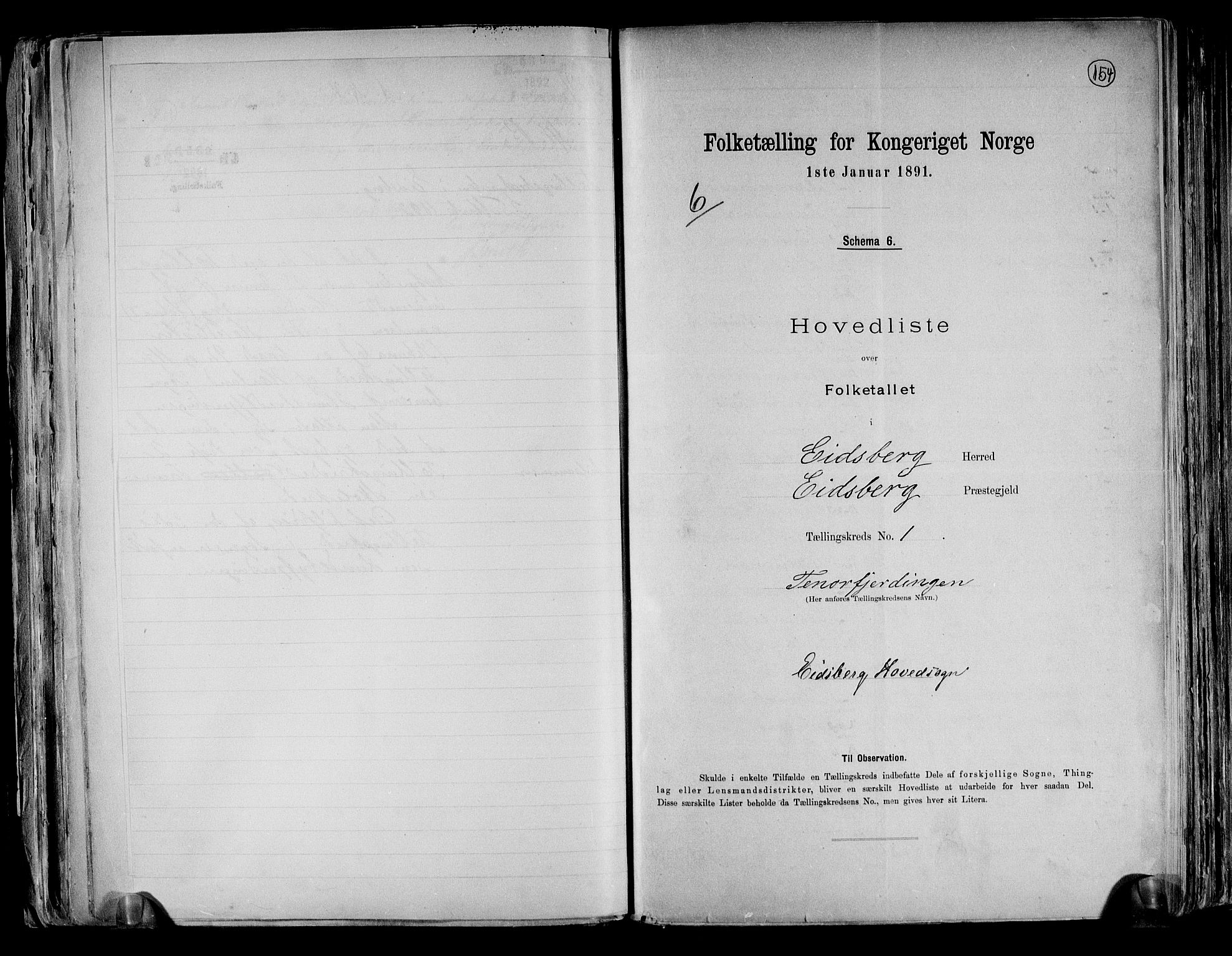 RA, 1891 census for 0125 Eidsberg, 1891, p. 6