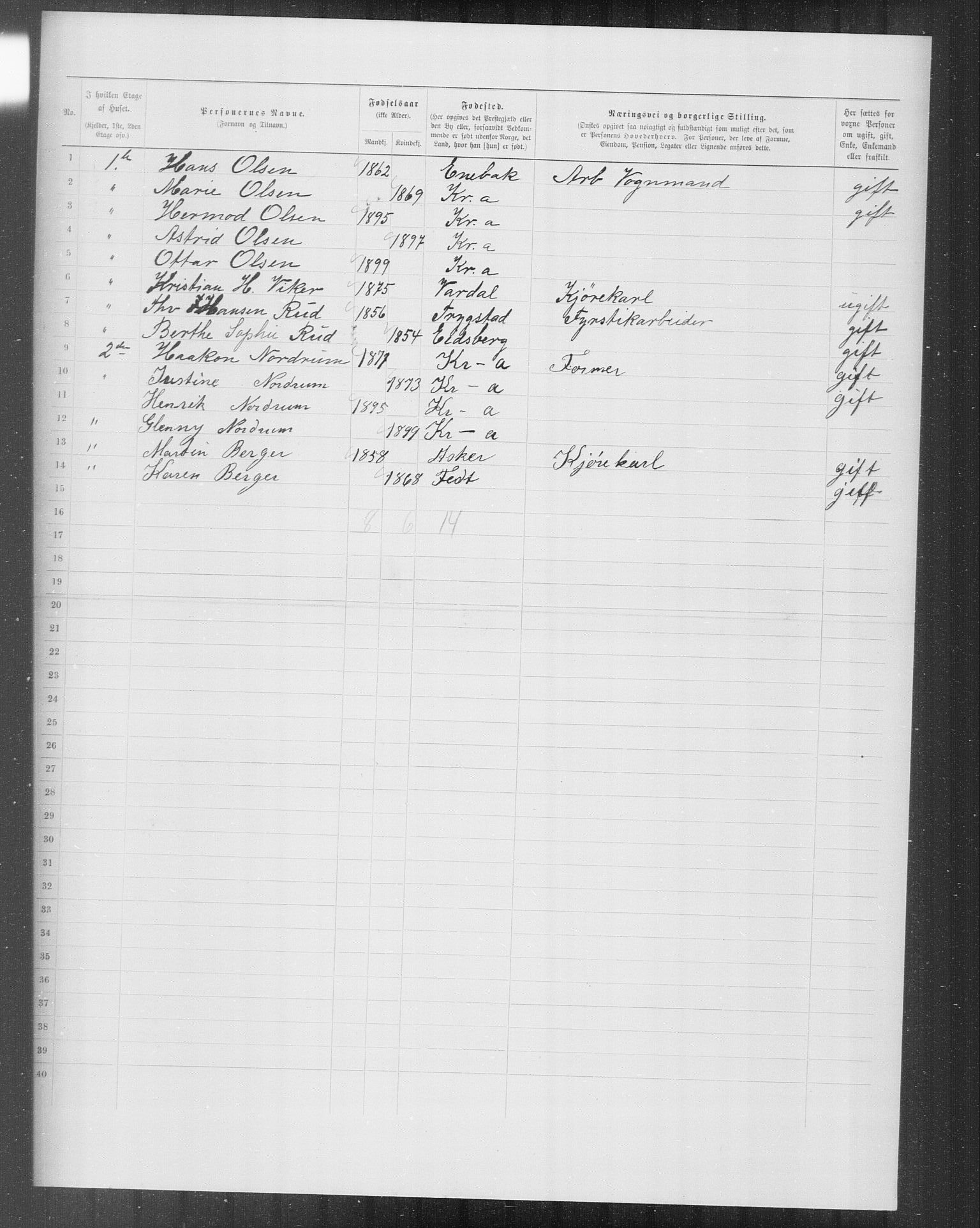 OBA, Municipal Census 1899 for Kristiania, 1899, p. 9692