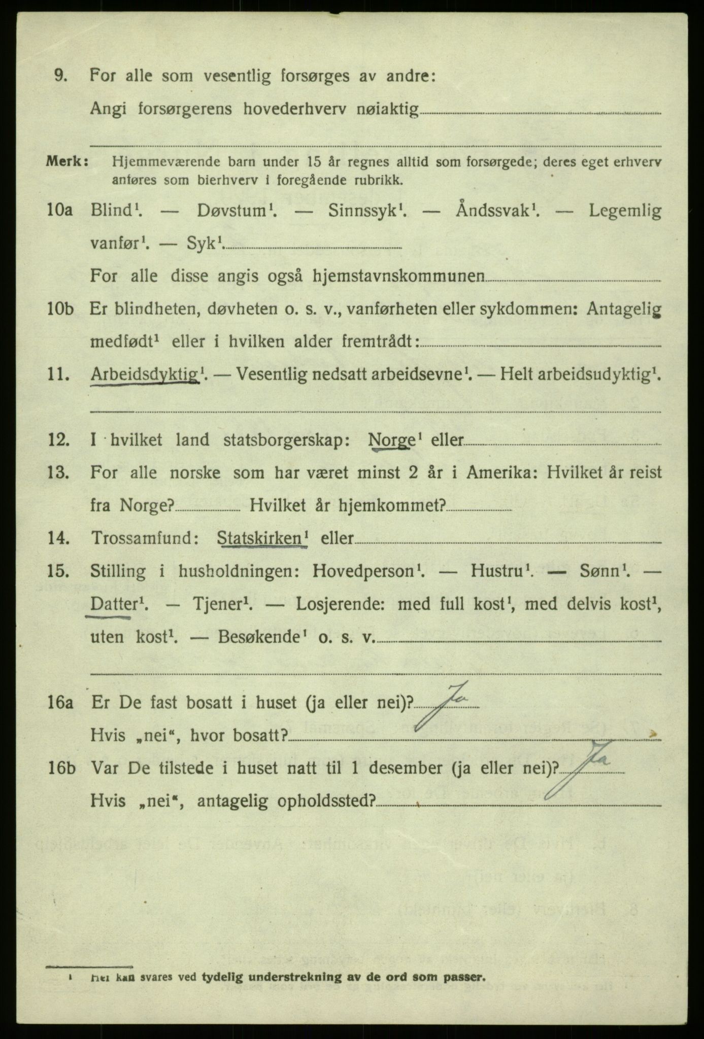 SAB, 1920 census for Hosanger, 1920, p. 2578