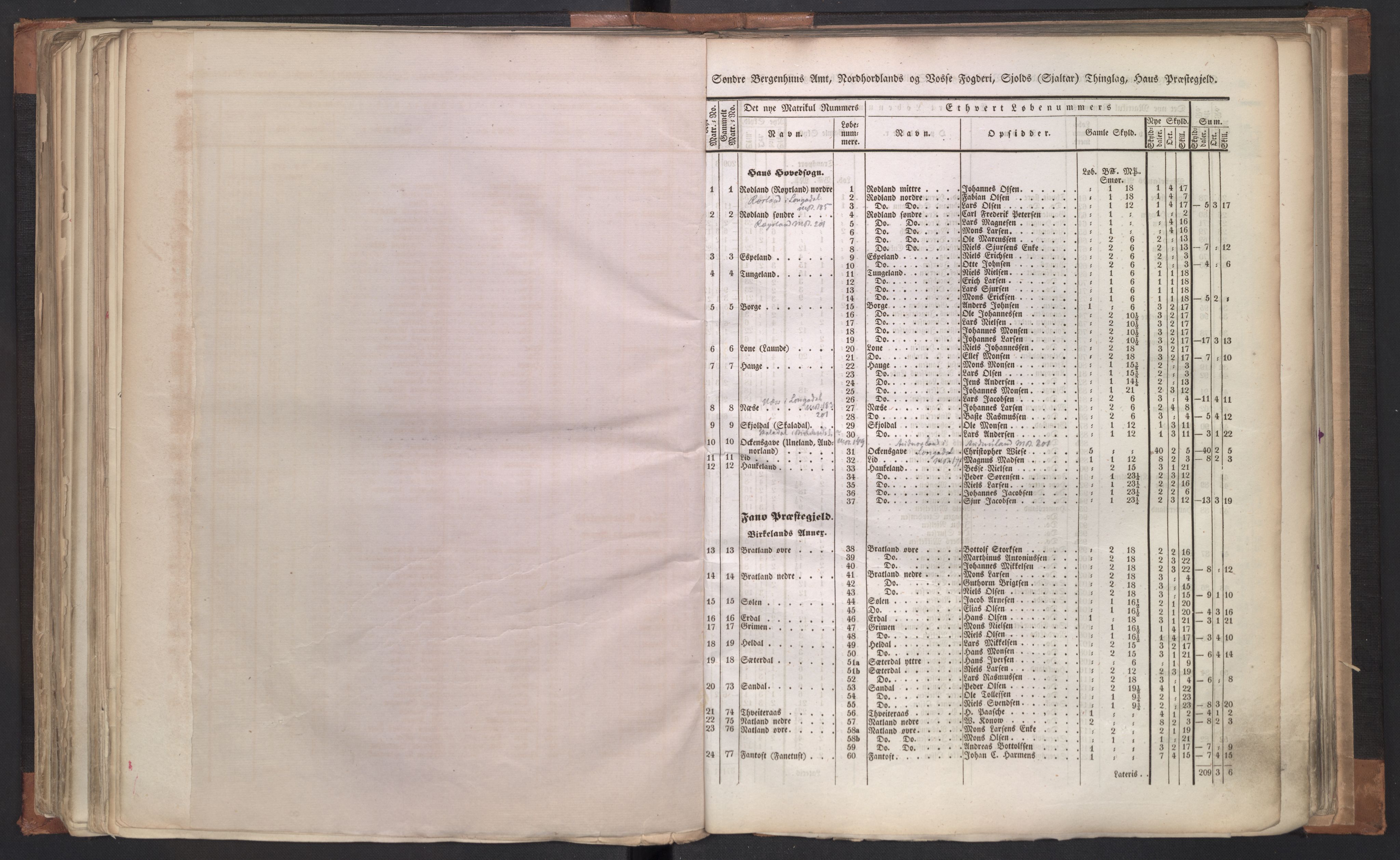 Rygh, AV/RA-PA-0034/F/Fb/L0011: Matrikkelen for 1838 - Søndre Bergenhus amt (Hordaaland fylke), 1838