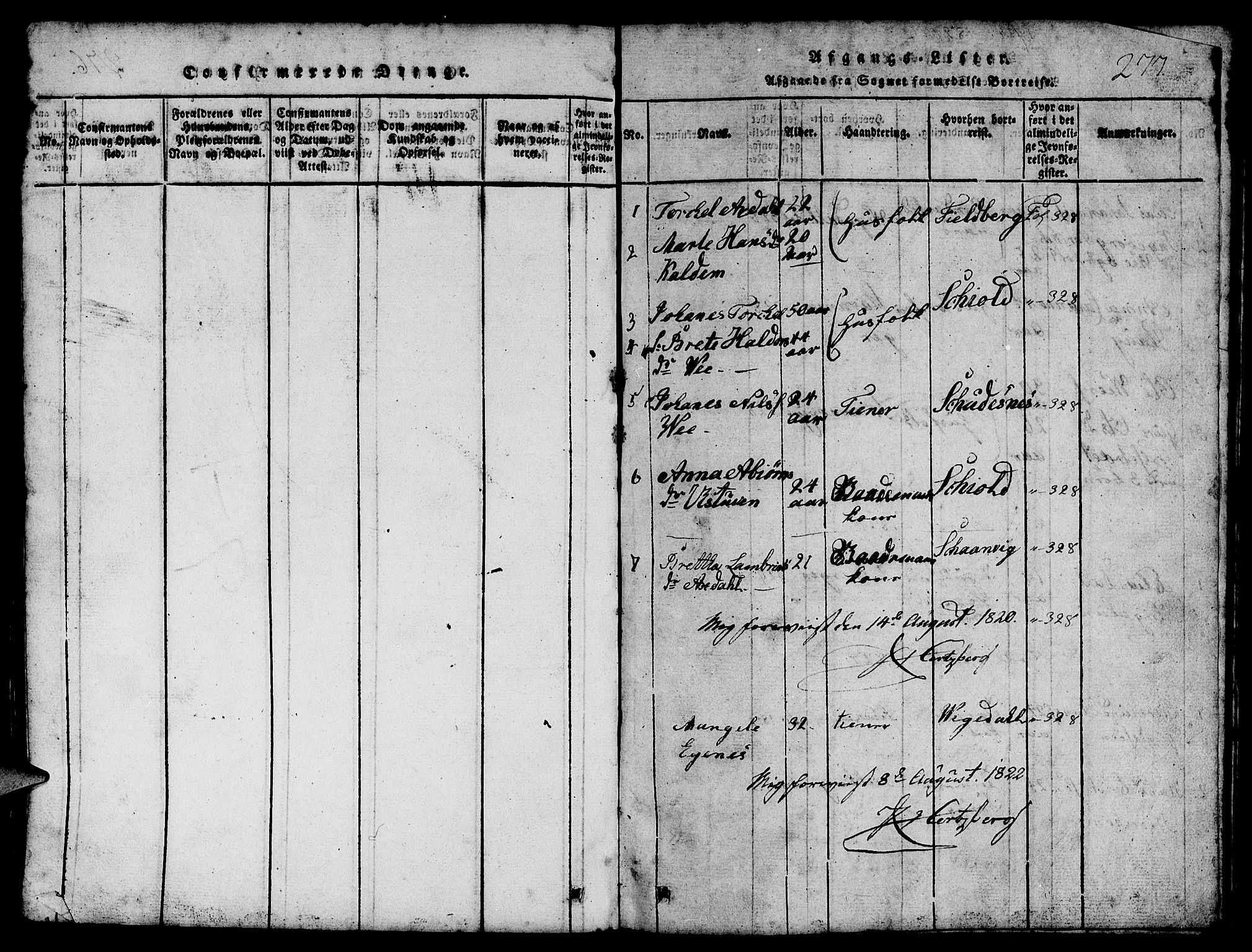 Etne sokneprestembete, SAB/A-75001/H/Hab: Parish register (copy) no. B 1, 1815-1850, p. 277