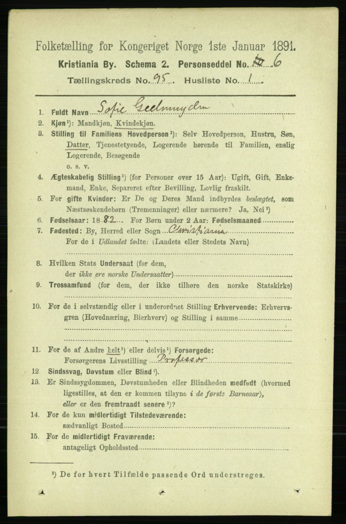 RA, 1891 census for 0301 Kristiania, 1891, p. 46292