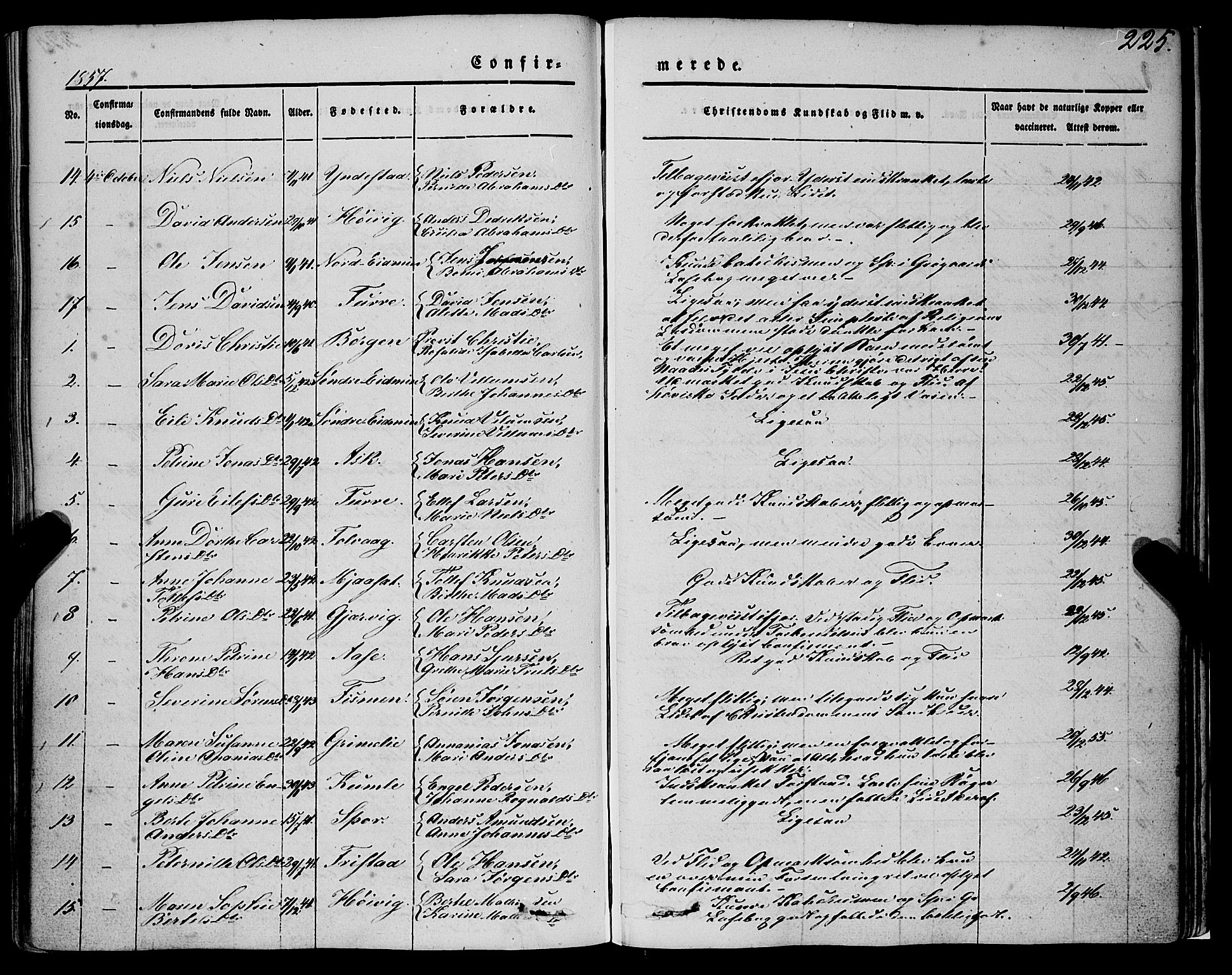 Askvoll sokneprestembete, AV/SAB-A-79501/H/Haa/Haaa/L0011/0001: Parish register (official) no. A 11 I, 1845-1864, p. 225