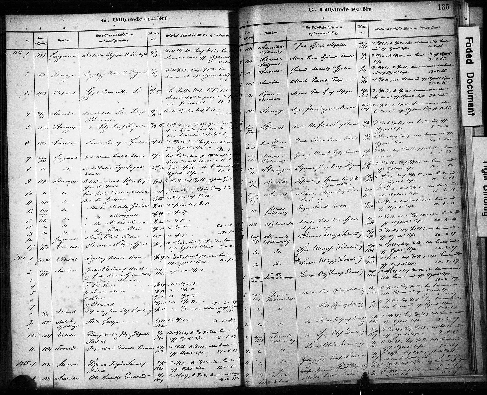 Skjold sokneprestkontor, AV/SAST-A-101847/H/Ha/Haa/L0009: Parish register (official) no. A 9, 1882-1898, p. 135