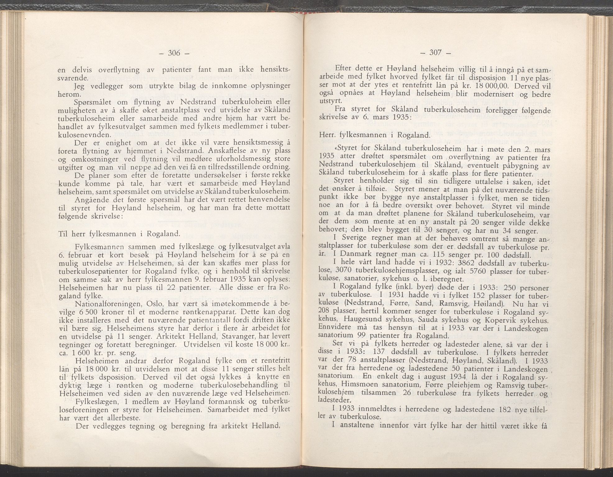 Rogaland fylkeskommune - Fylkesrådmannen , IKAR/A-900/A/Aa/Aaa/L0054: Møtebok , 1935, p. 306-307