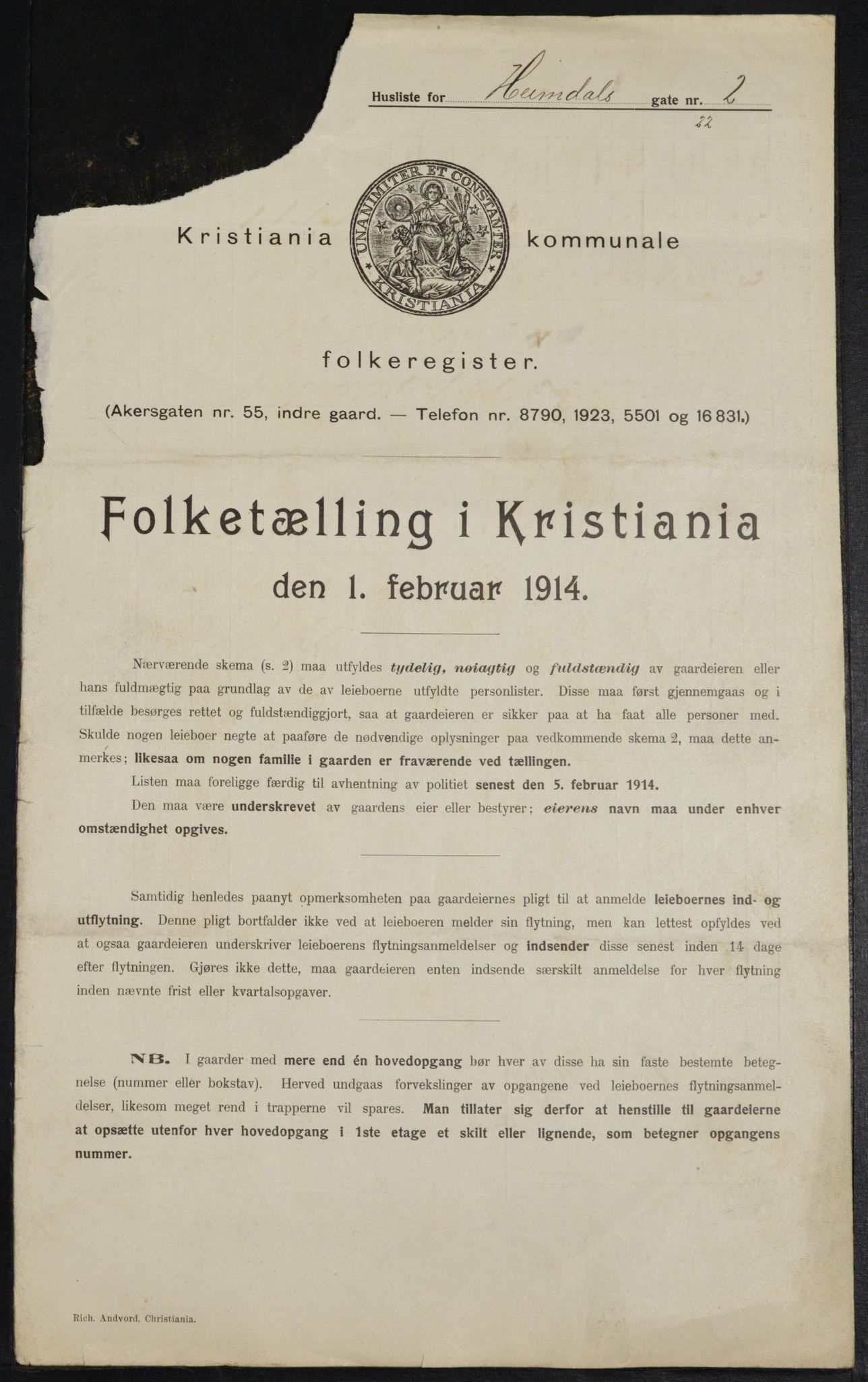 OBA, Municipal Census 1914 for Kristiania, 1914, p. 36635