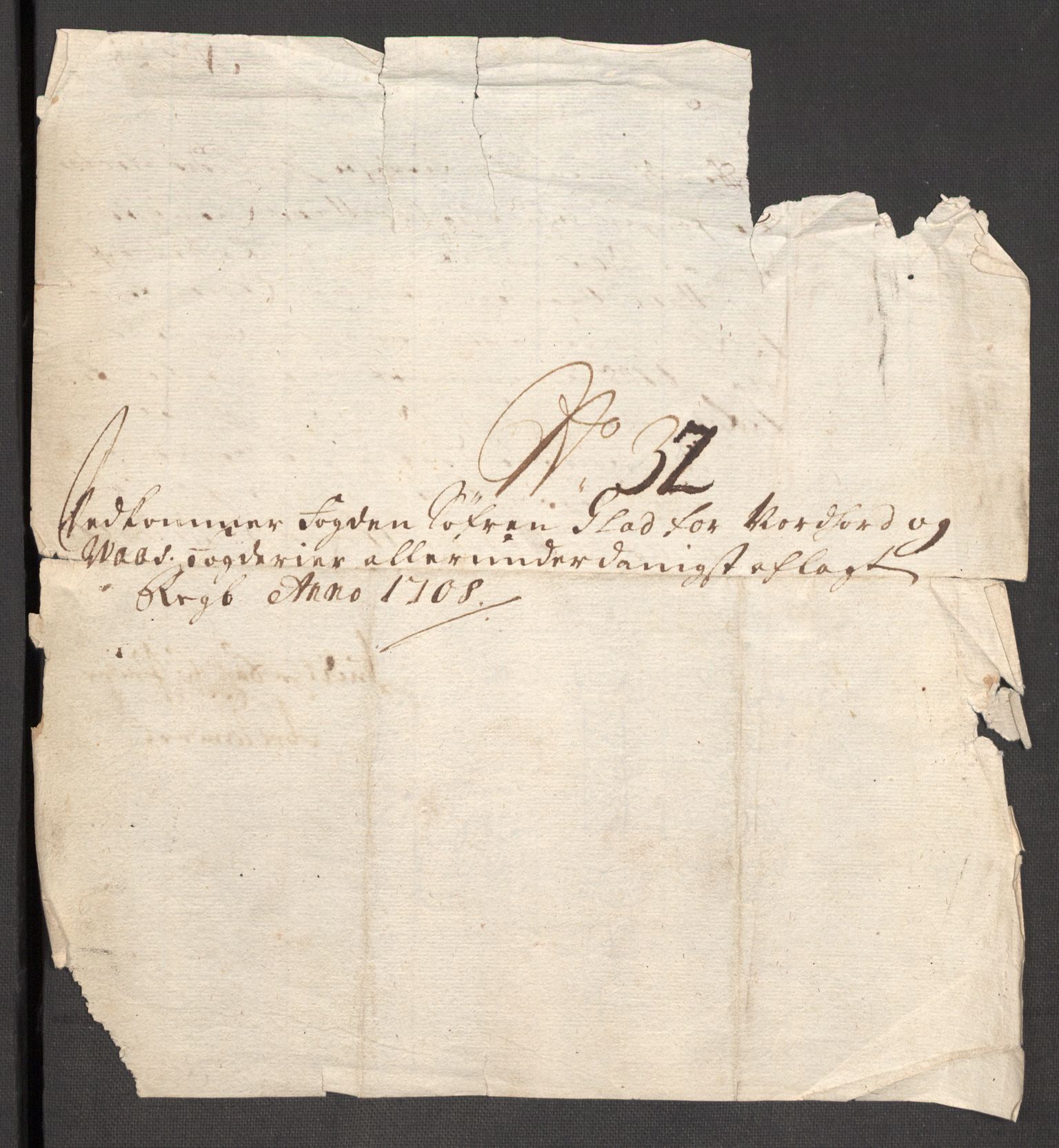 Rentekammeret inntil 1814, Reviderte regnskaper, Fogderegnskap, AV/RA-EA-4092/R51/L3189: Fogderegnskap Nordhordland og Voss, 1708, p. 385