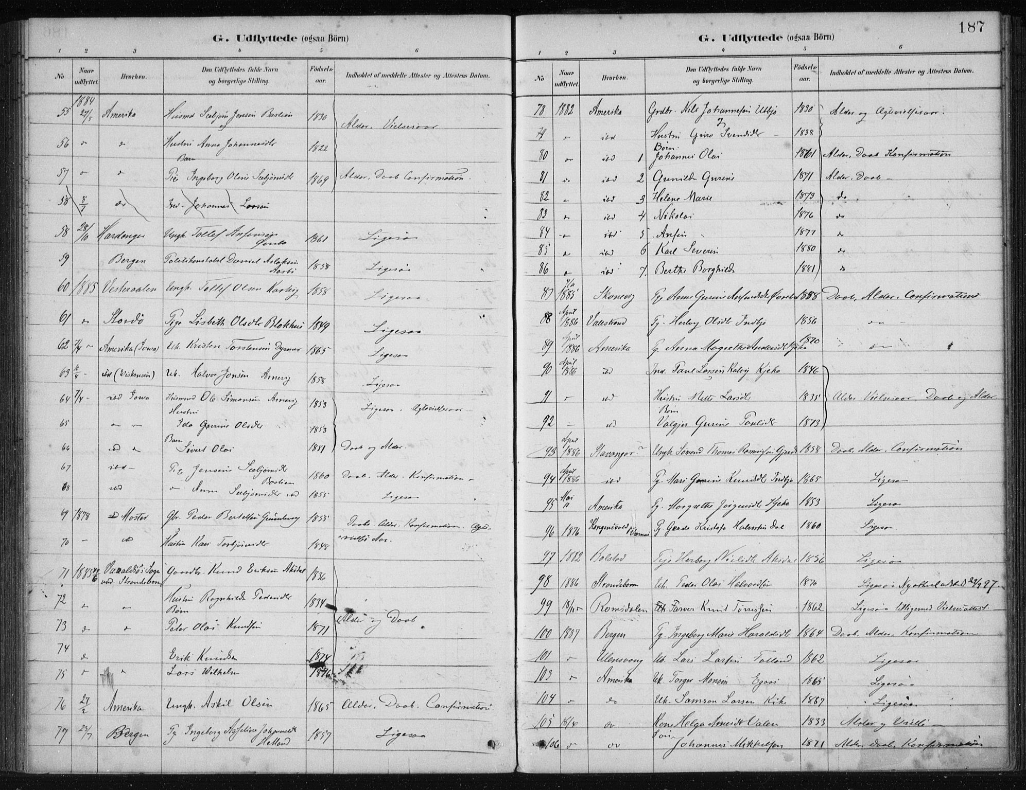 Fjelberg sokneprestembete, SAB/A-75201/H/Haa: Parish register (official) no. B  1, 1879-1919, p. 187