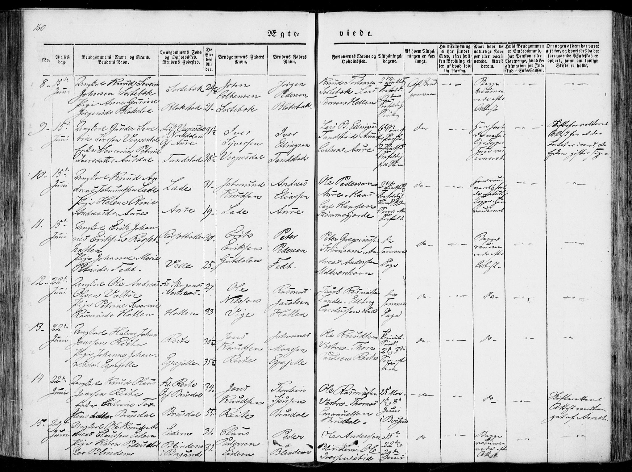 Ministerialprotokoller, klokkerbøker og fødselsregistre - Møre og Romsdal, AV/SAT-A-1454/522/L0313: Parish register (official) no. 522A08, 1852-1862, p. 160