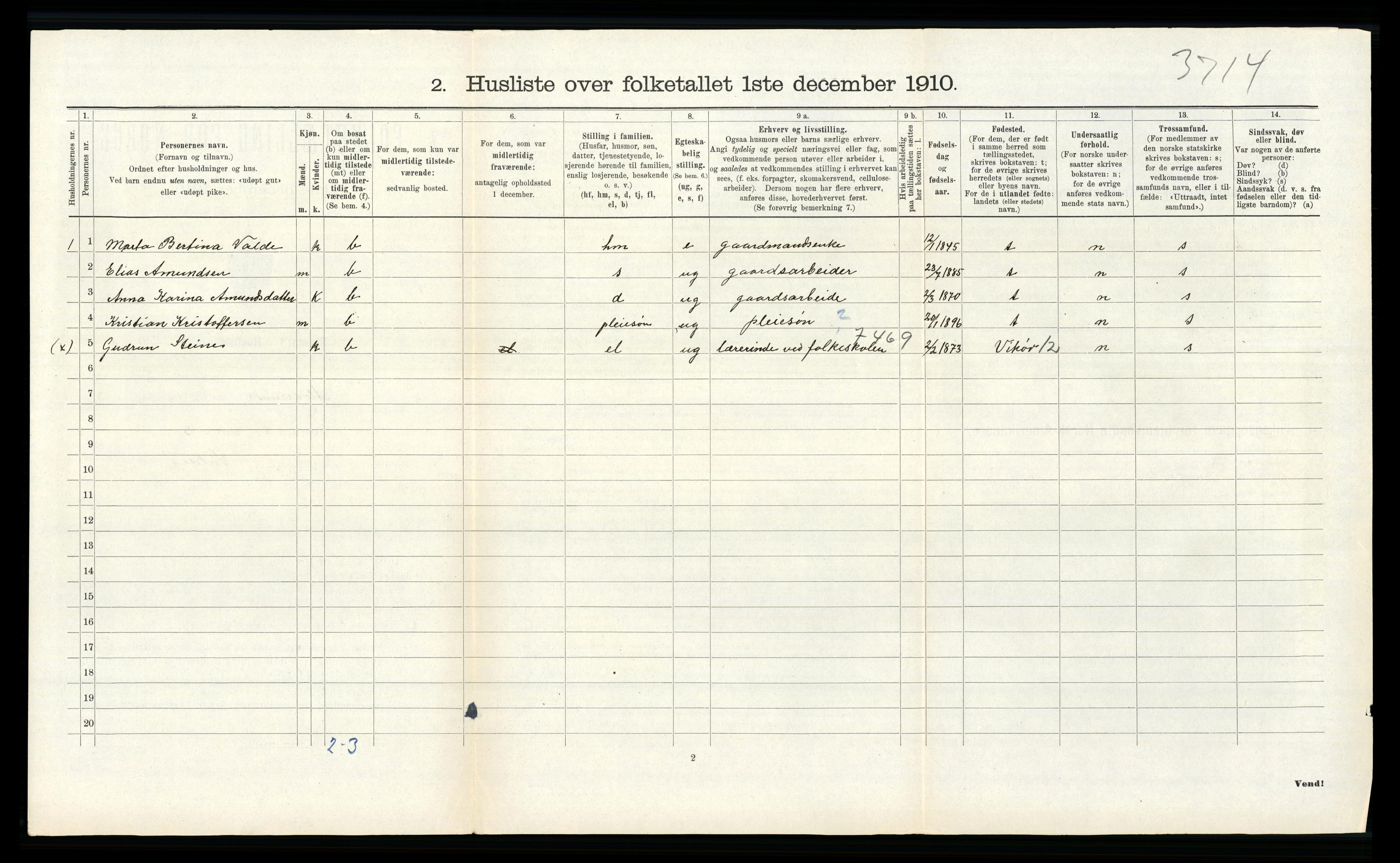 RA, 1910 census for Alversund, 1910, p. 181