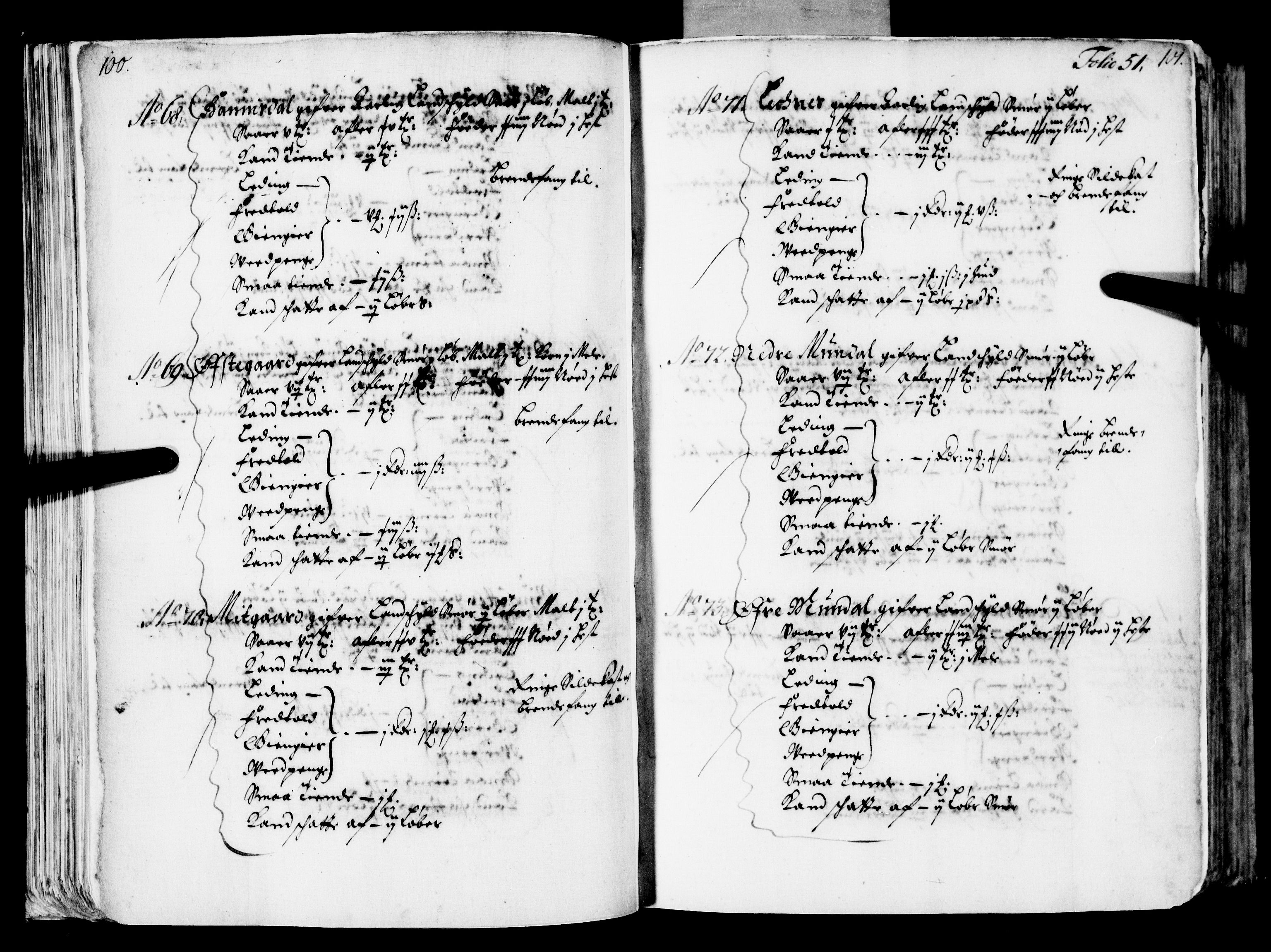 Rentekammeret inntil 1814, Realistisk ordnet avdeling, AV/RA-EA-4070/N/Nb/Nba/L0039: Nordhordland fogderi, 1667, p. 50b-51a