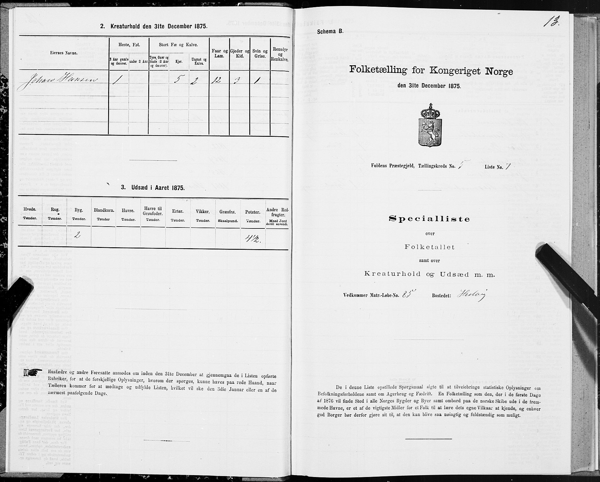 SAT, 1875 census for 1845P Folda, 1875, p. 2013