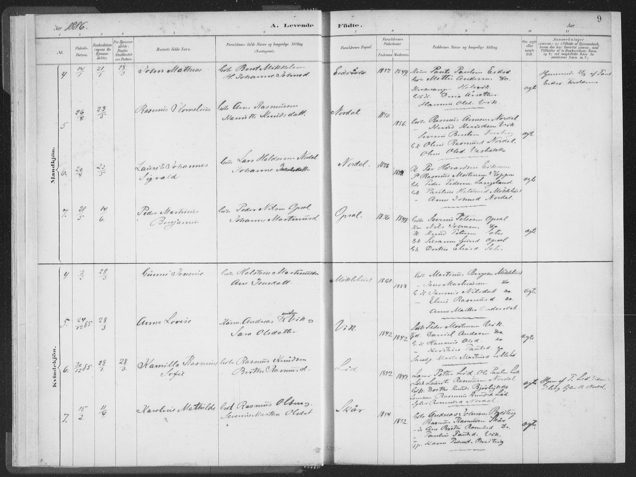 Ministerialprotokoller, klokkerbøker og fødselsregistre - Møre og Romsdal, AV/SAT-A-1454/502/L0025: Parish register (official) no. 502A03, 1885-1909, p. 9