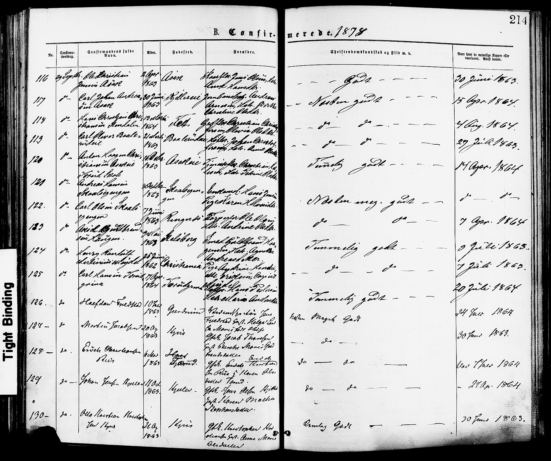 Skedsmo prestekontor Kirkebøker, AV/SAO-A-10033a/F/Fa/L0012: Parish register (official) no. I 12, 1876-1883, p. 214