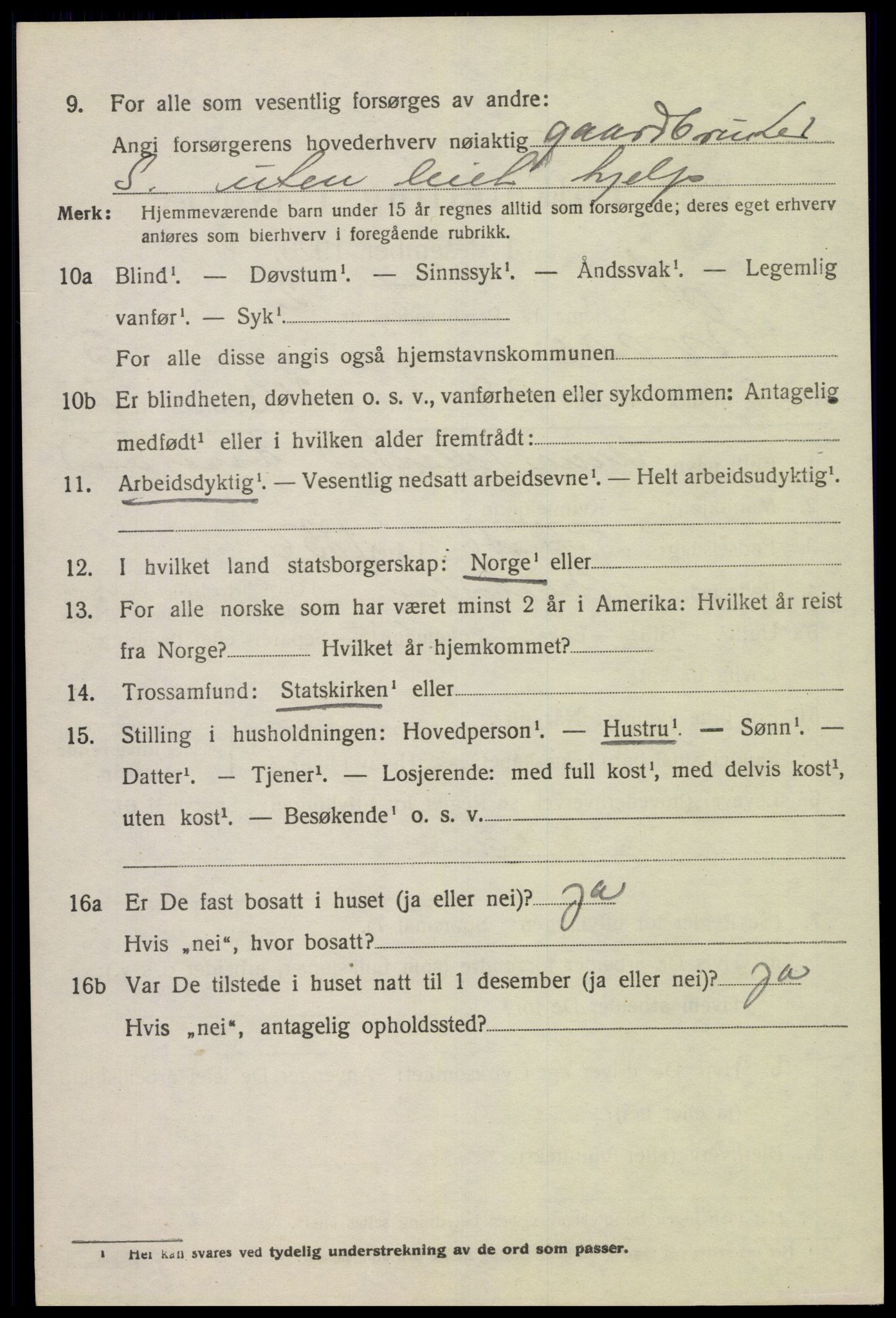 SAK, 1920 census for Kvås, 1920, p. 1171