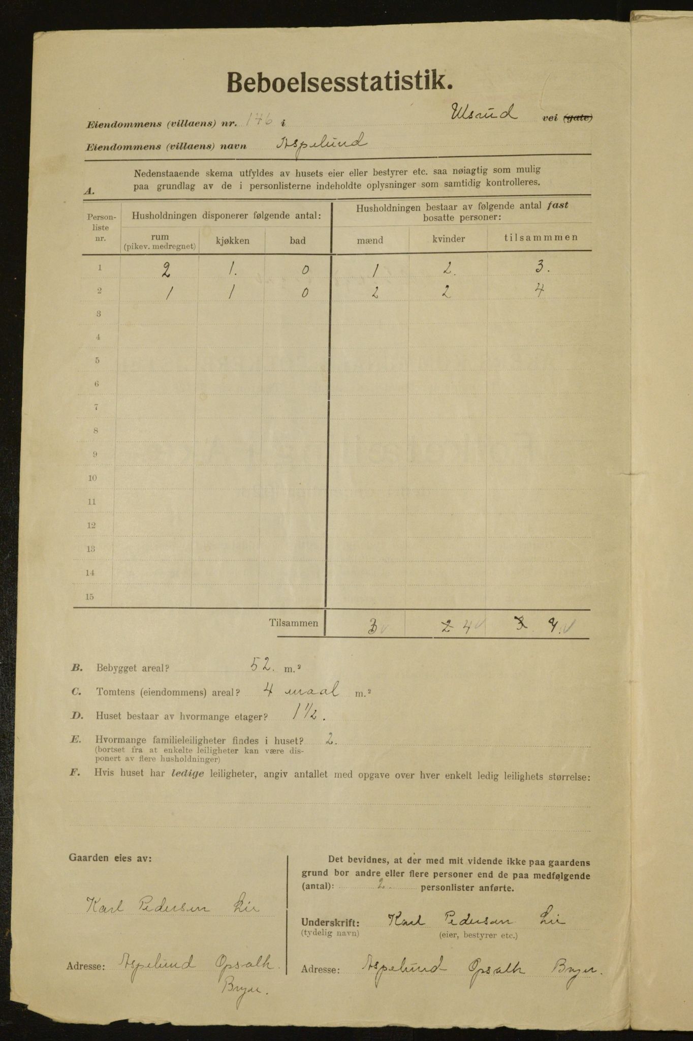 , Municipal Census 1923 for Aker, 1923, p. 29035