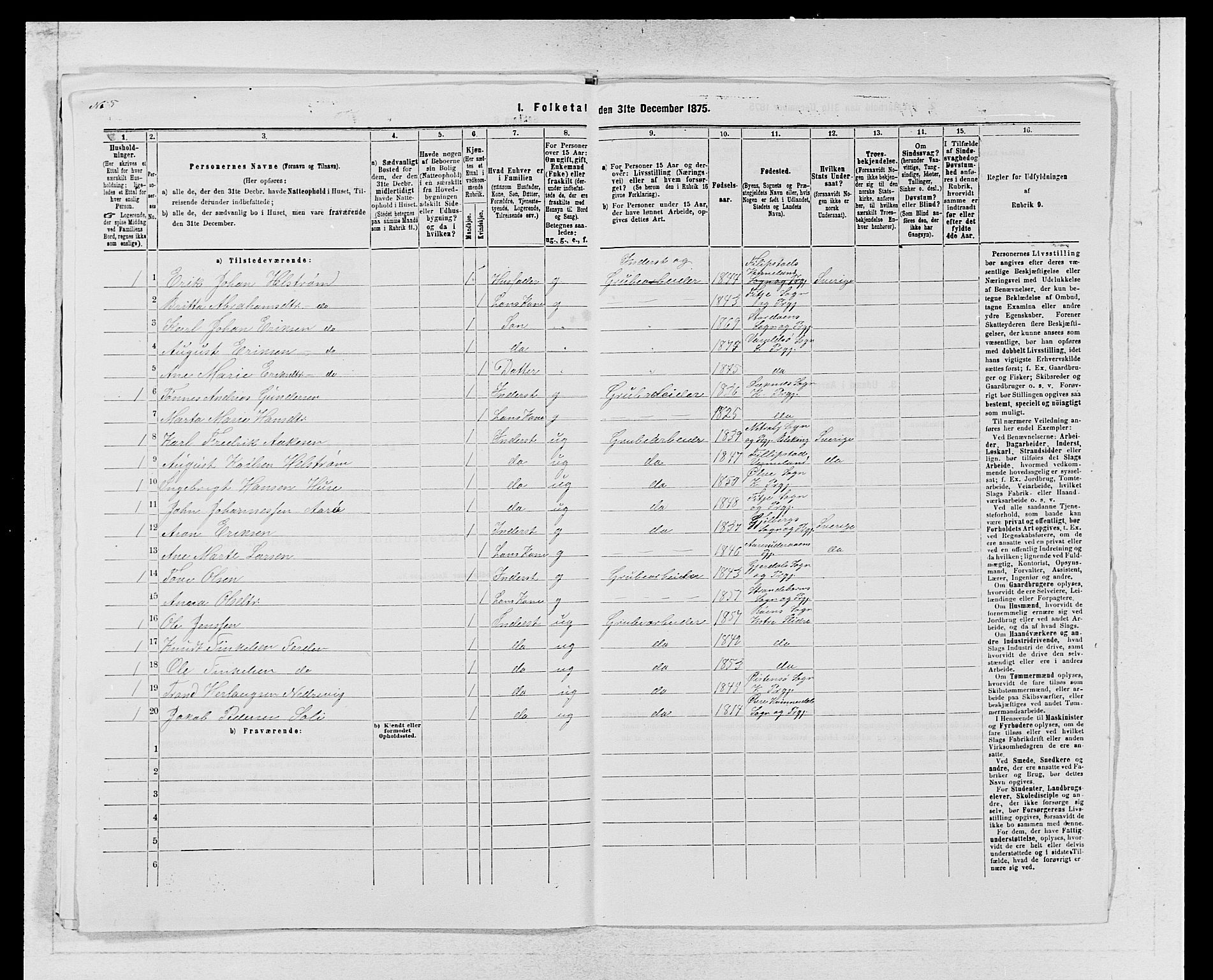SAB, 1875 census for 1226P Strandebarm, 1875, p. 447