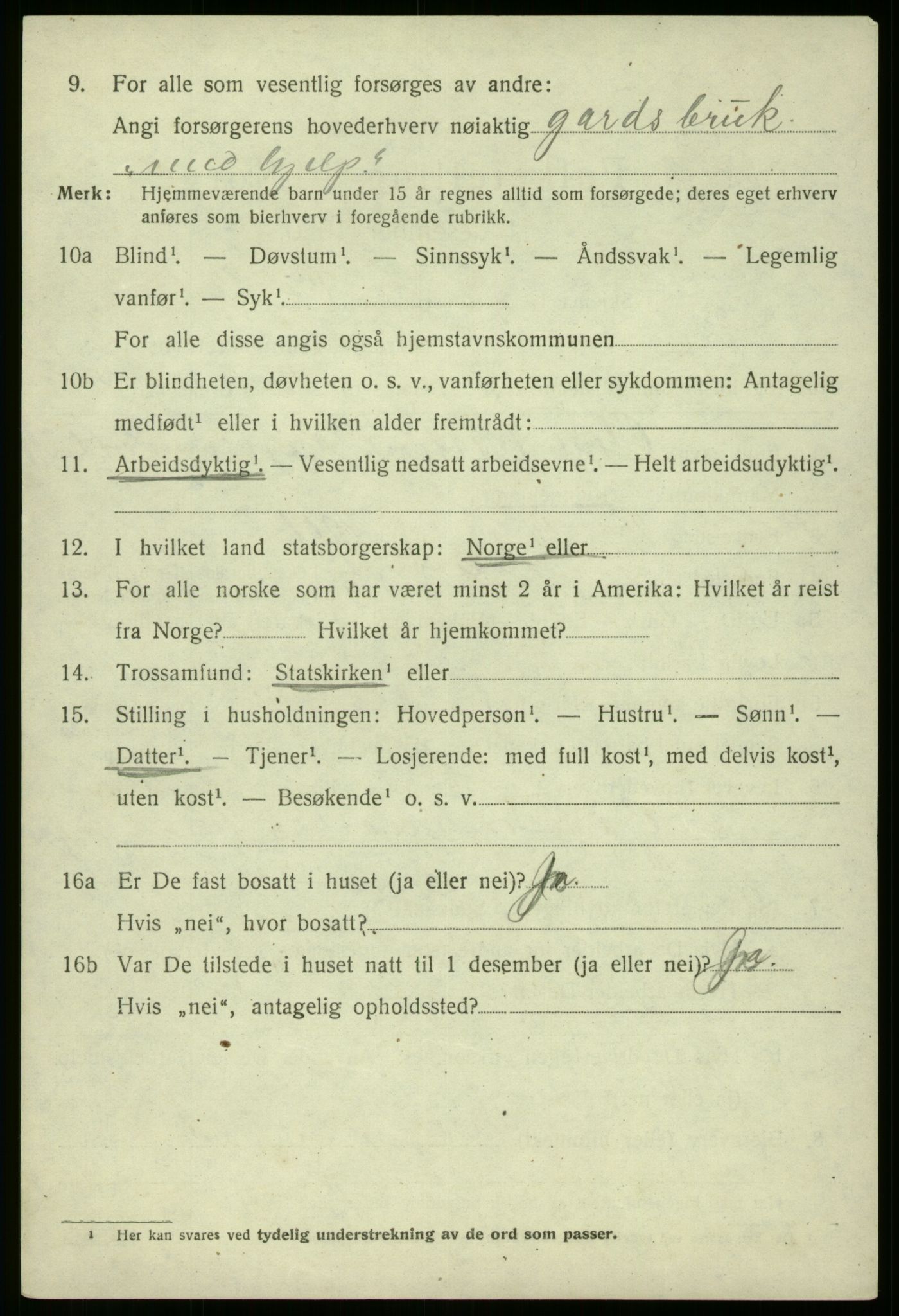SAB, 1920 census for Eid, 1920, p. 2033