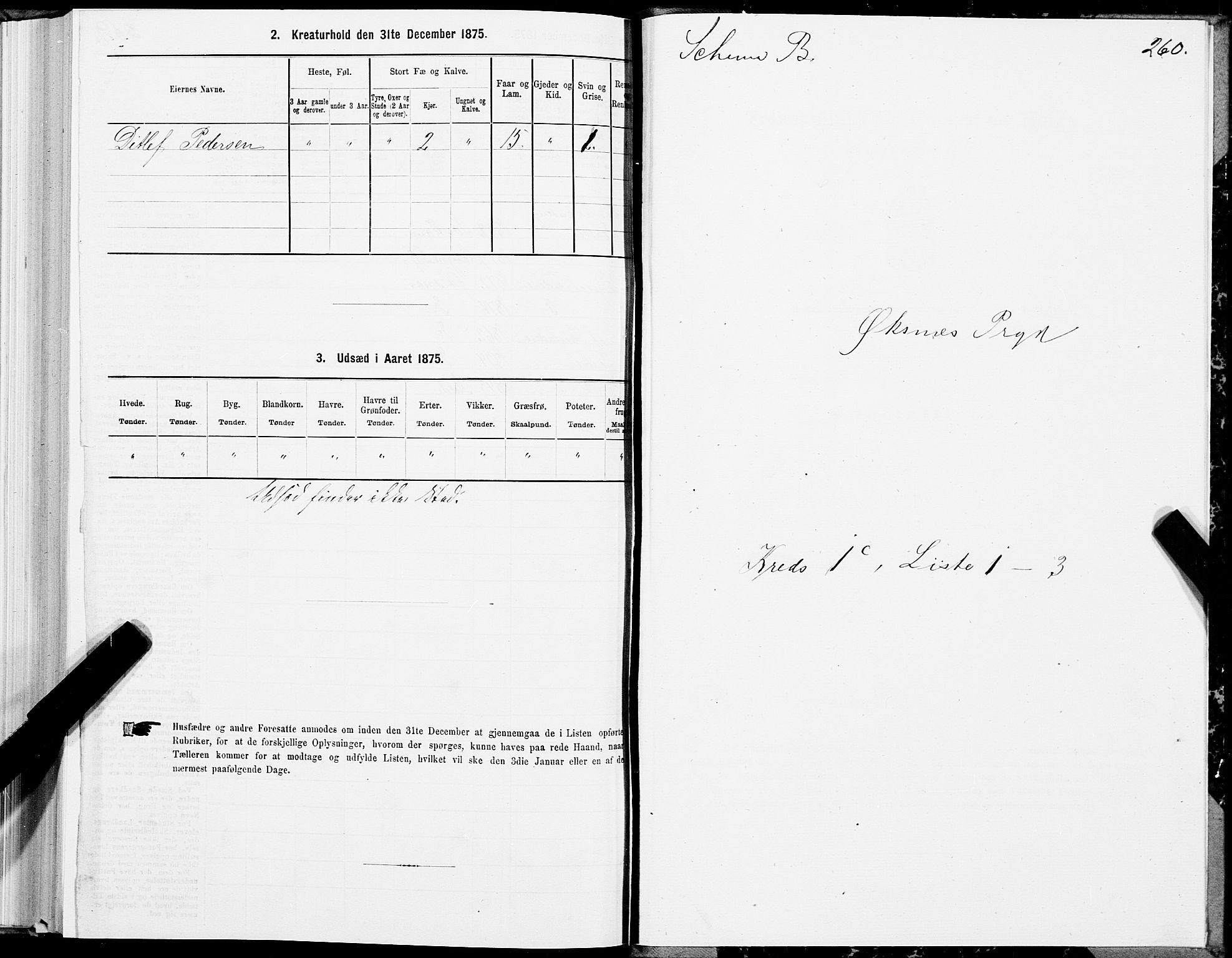 SAT, 1875 census for 1868P Øksnes, 1875, p. 1260