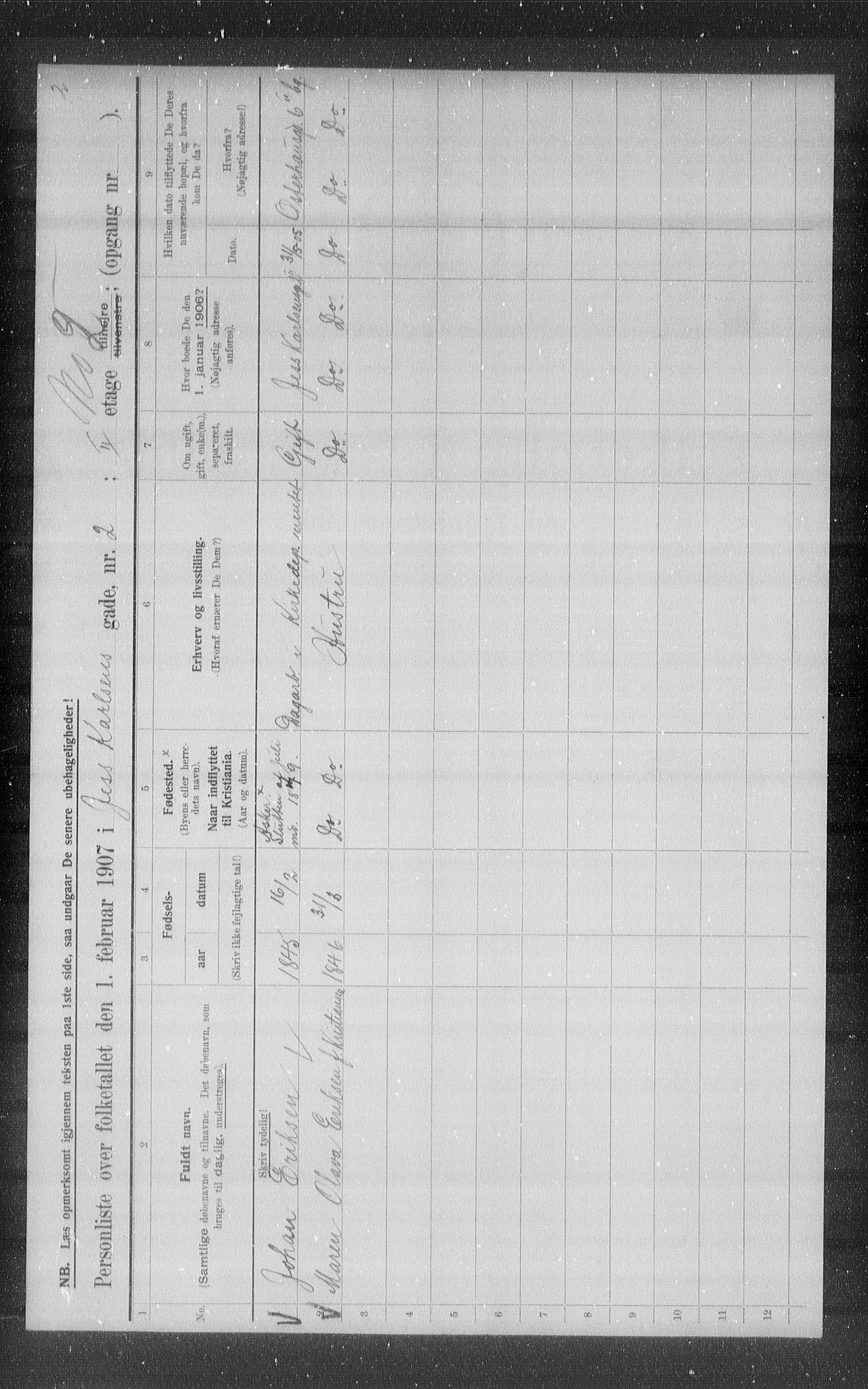 OBA, Municipal Census 1907 for Kristiania, 1907, p. 23926