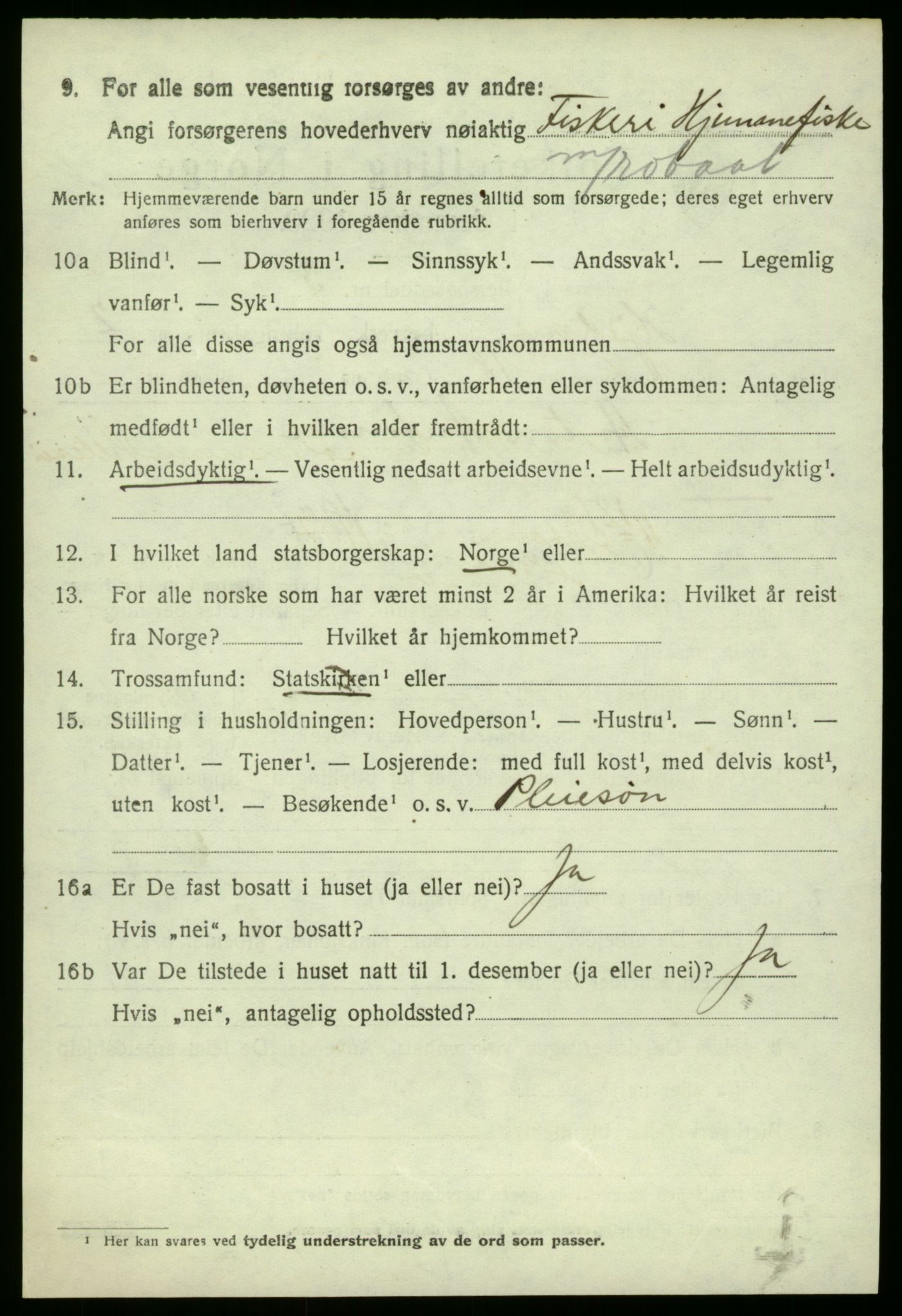 SAB, 1920 census for Hjelme, 1920, p. 1299