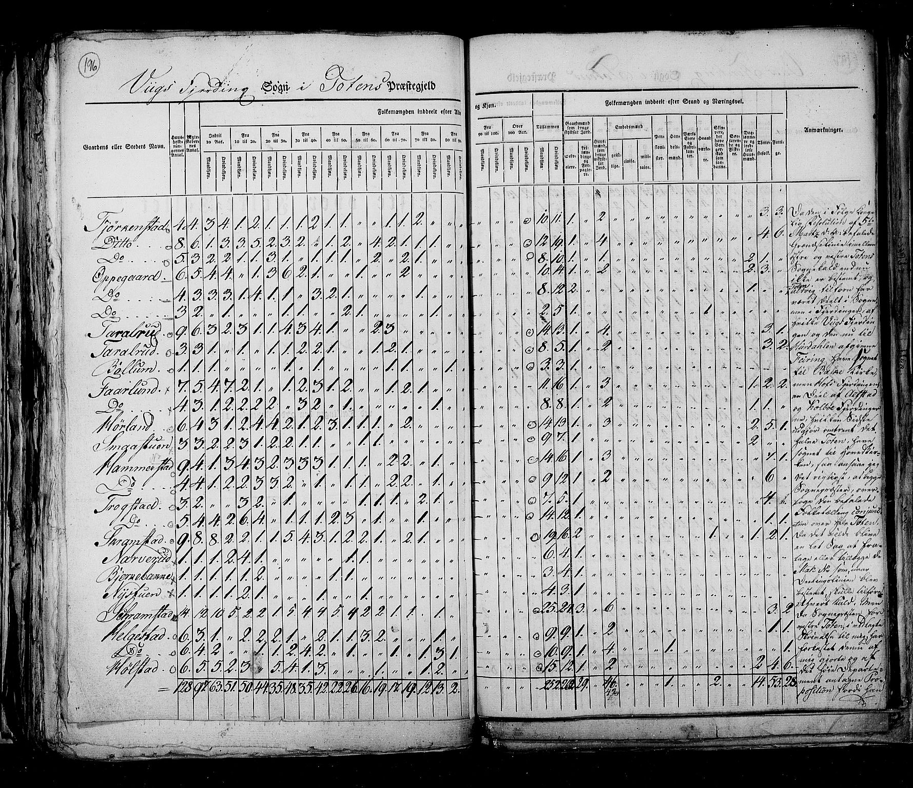 RA, Census 1825, vol. 6: Kristians amt, 1825, p. 196