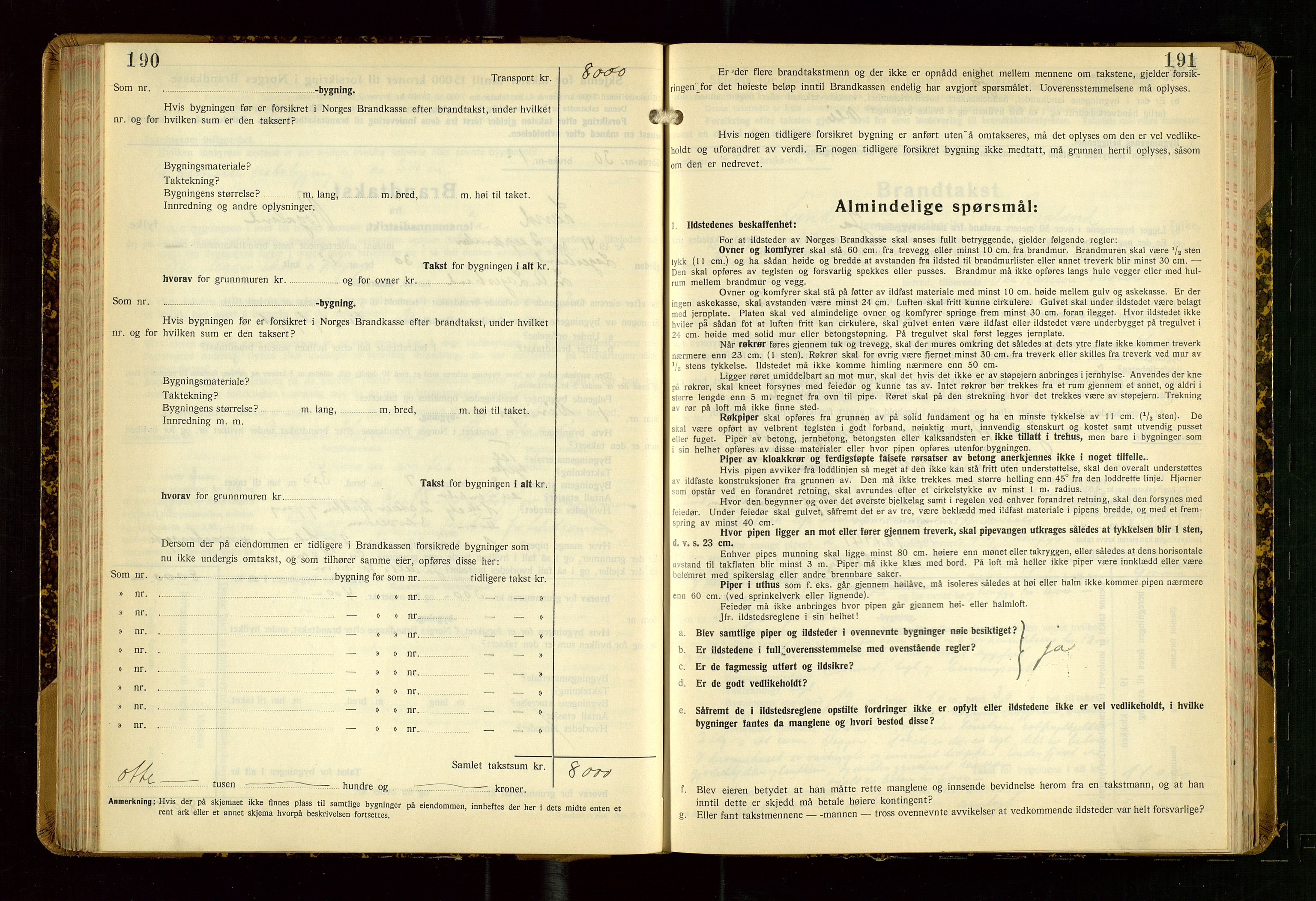 Lund lensmannskontor, SAST/A-100303/Gob/L0006: "Brandtakstprotokoll", 1938-1951, p. 190-191