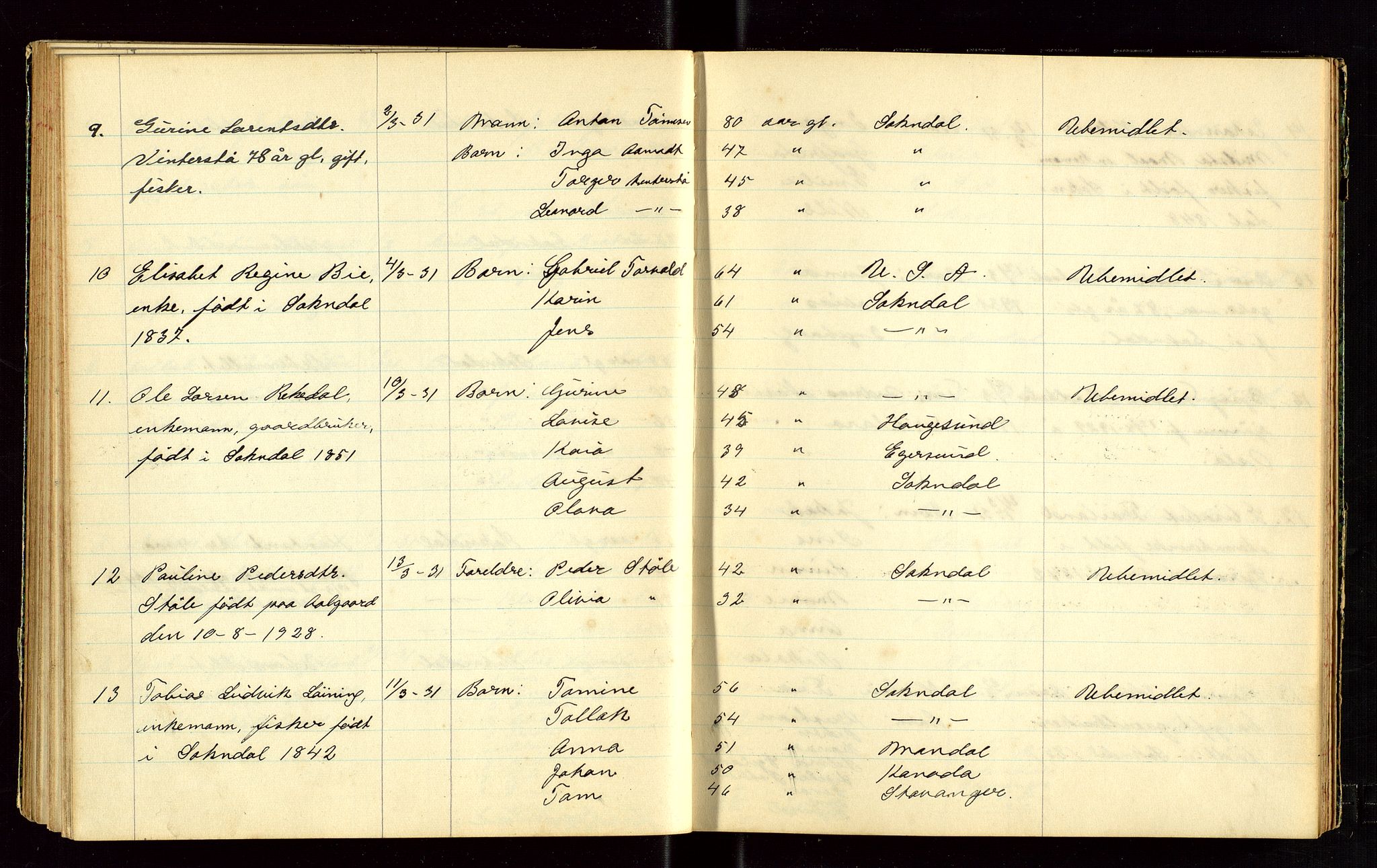 Sokndal lensmannskontor, AV/SAST-A-100417/Gga/L0002: "Dødsliste", 1924-1933