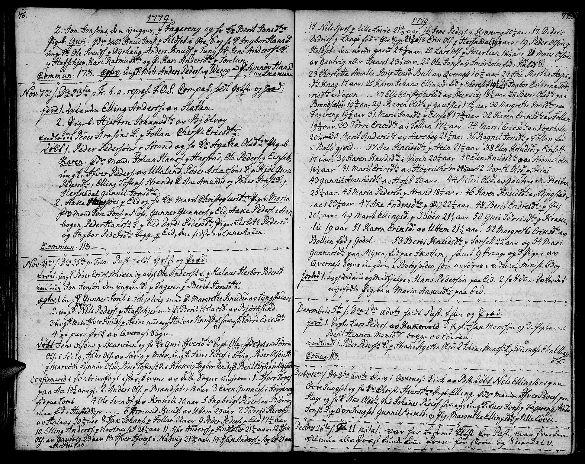 Ministerialprotokoller, klokkerbøker og fødselsregistre - Møre og Romsdal, AV/SAT-A-1454/570/L0829: Parish register (official) no. 570A03, 1769-1788, p. 76-77