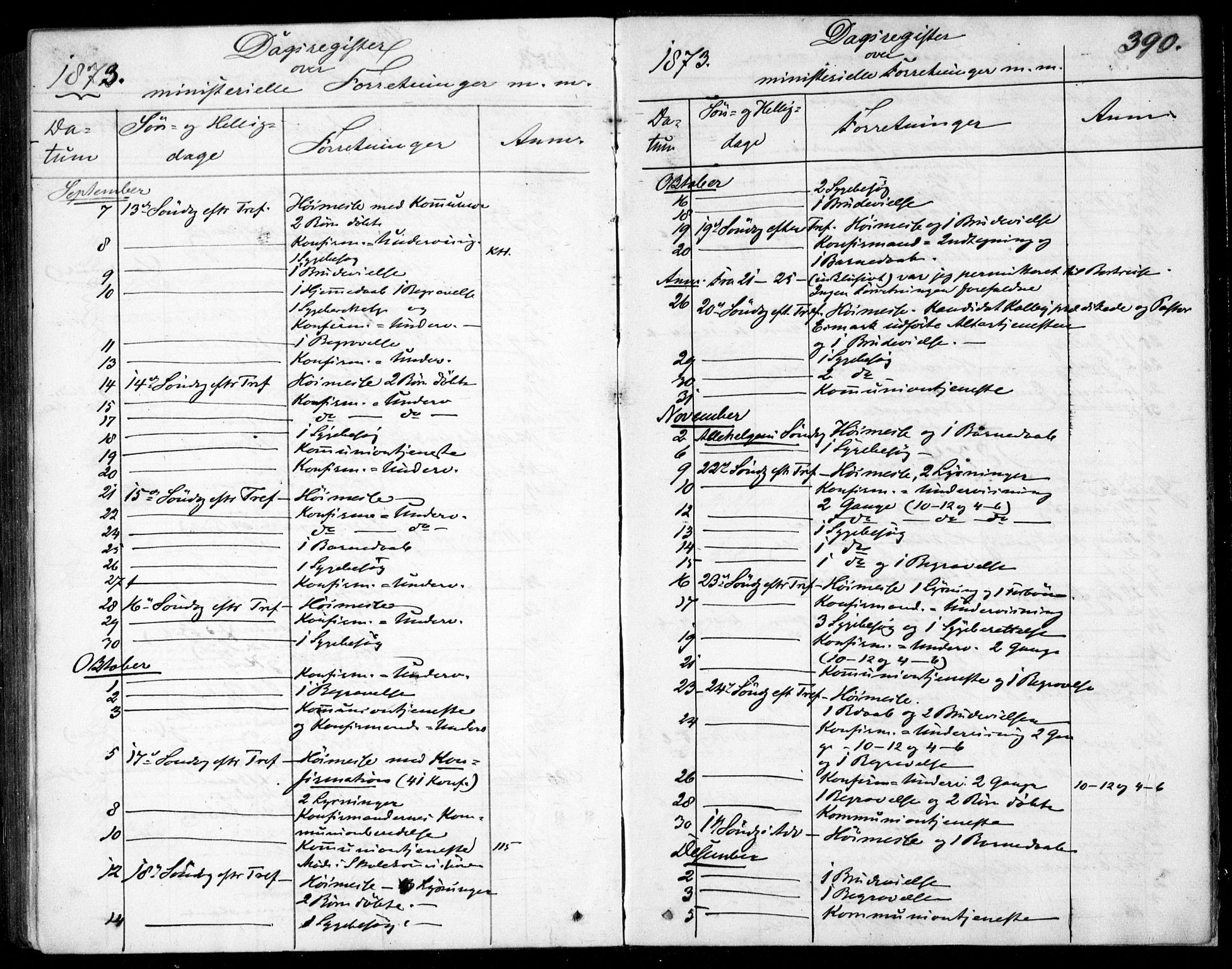 Garnisonsmenigheten Kirkebøker, SAO/A-10846/F/Fa/L0011: Parish register (official) no. 11, 1870-1880, p. 390