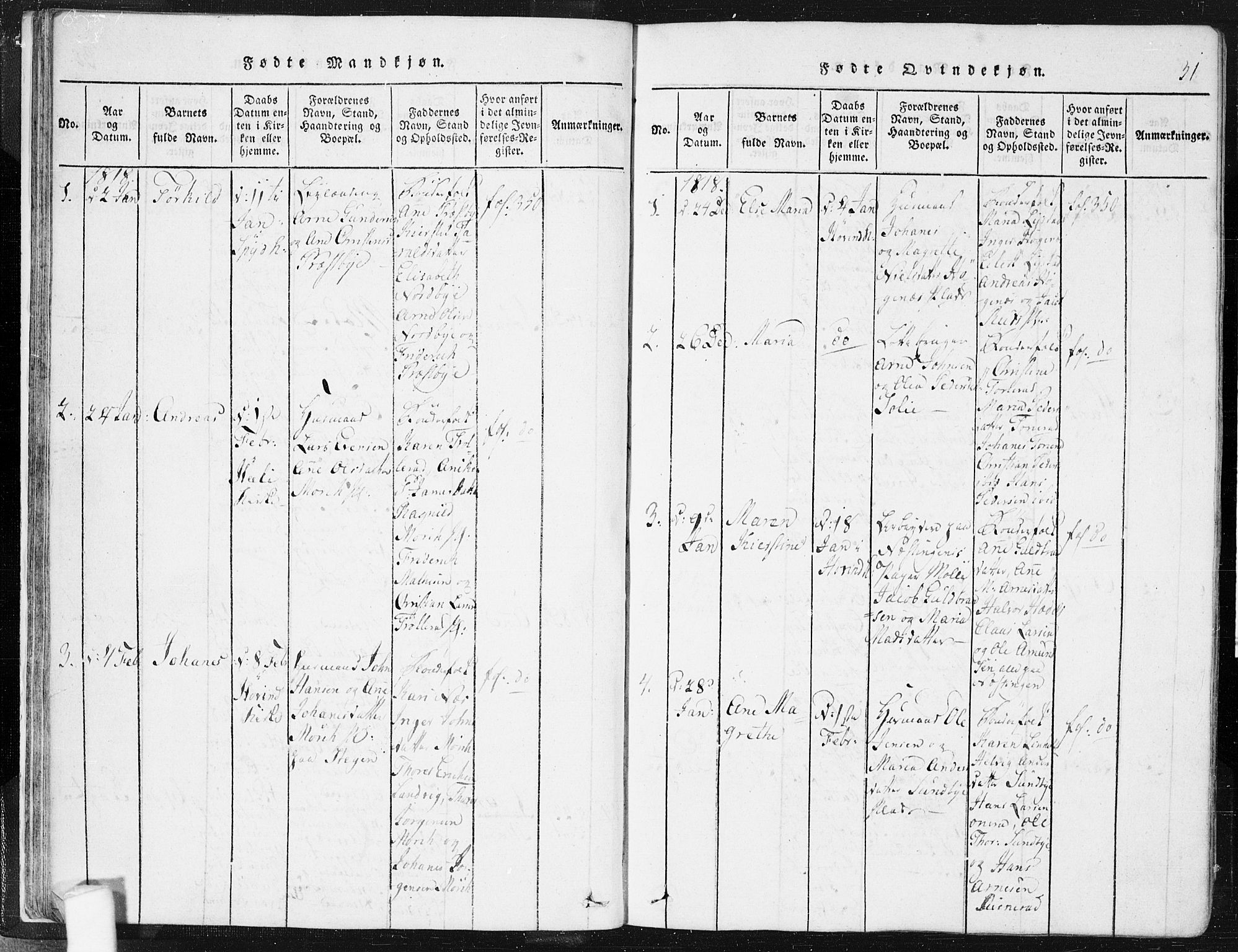 Spydeberg prestekontor Kirkebøker, SAO/A-10924/F/Fa/L0004: Parish register (official) no. I 4, 1814-1841, p. 31