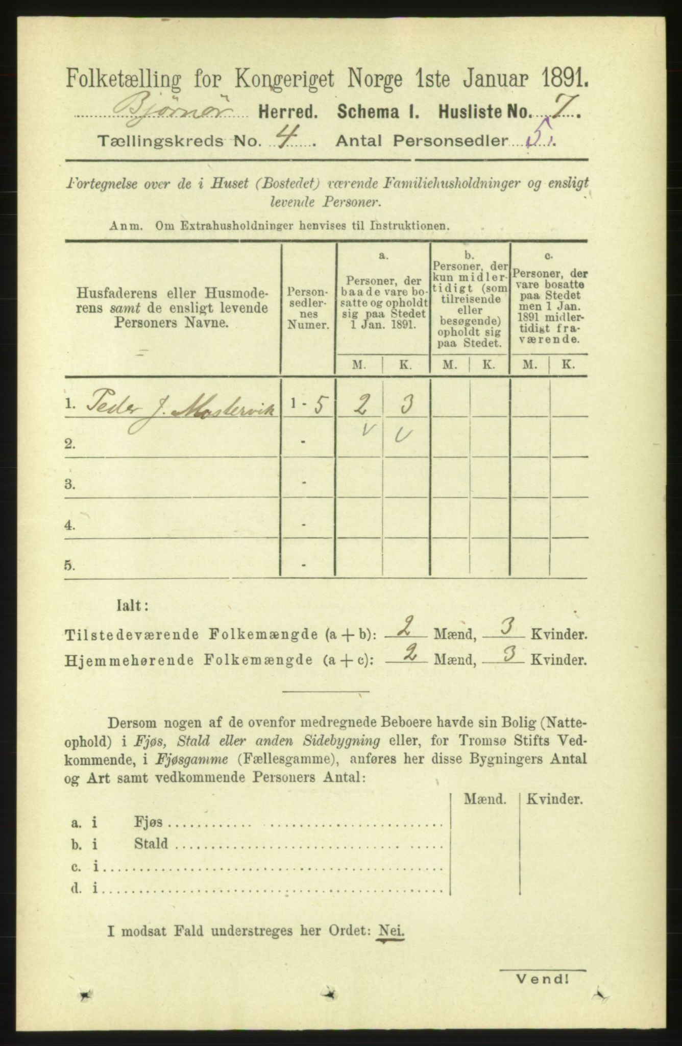 RA, 1891 census for 1632 Bjørnør, 1891, p. 1796