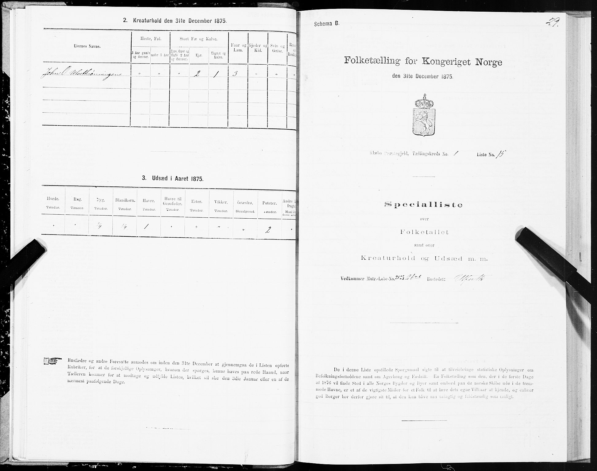 SAT, 1875 census for 1662P Klæbu, 1875, p. 1029