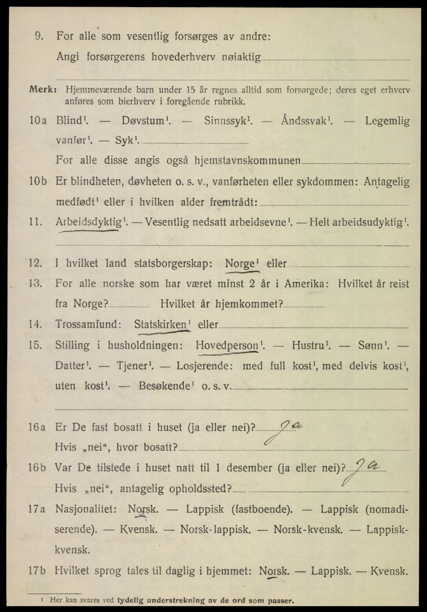 SAT, 1920 census for Gildeskål, 1920, p. 4123