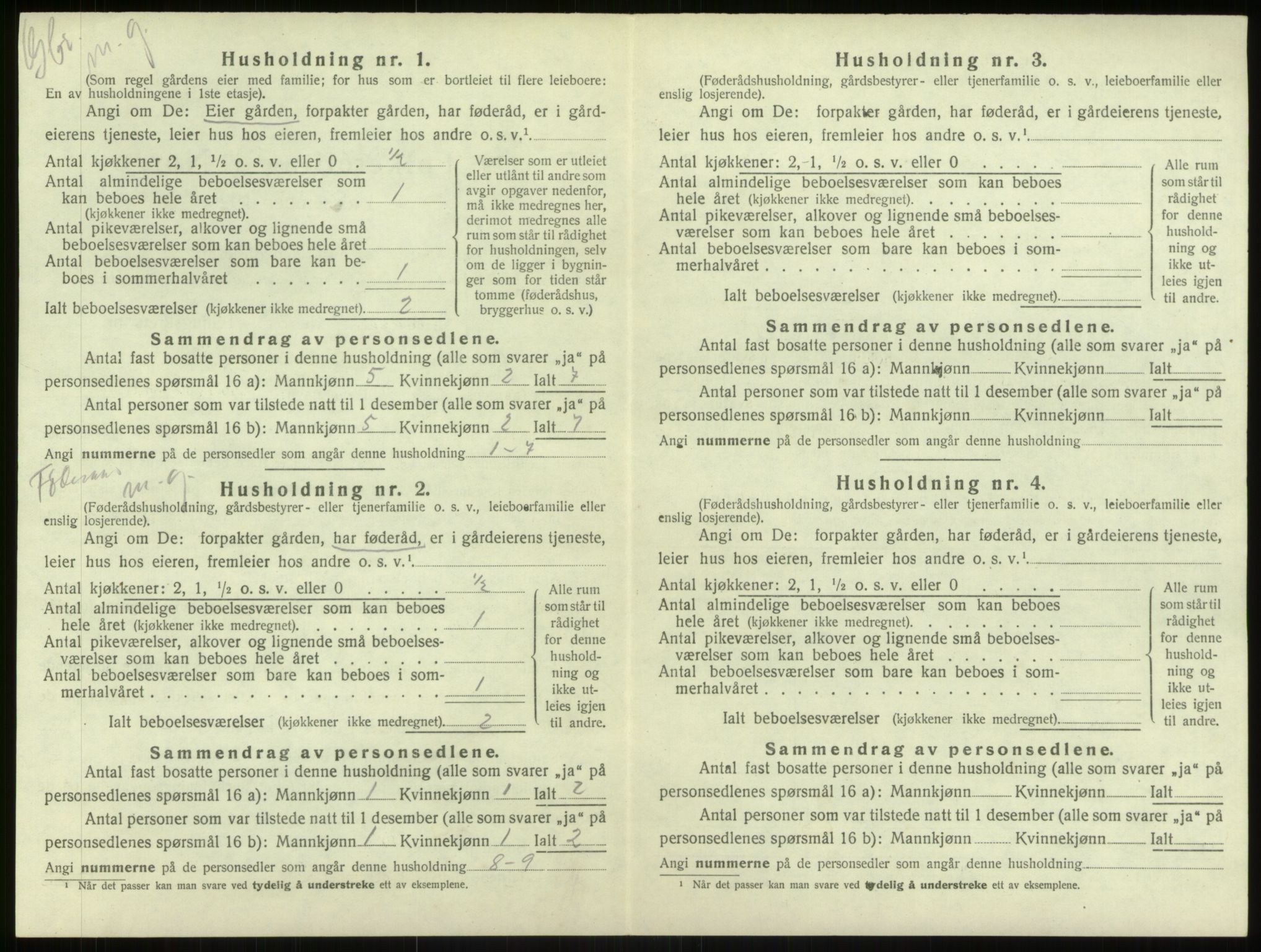 SAB, 1920 census for Haus, 1920, p. 1415