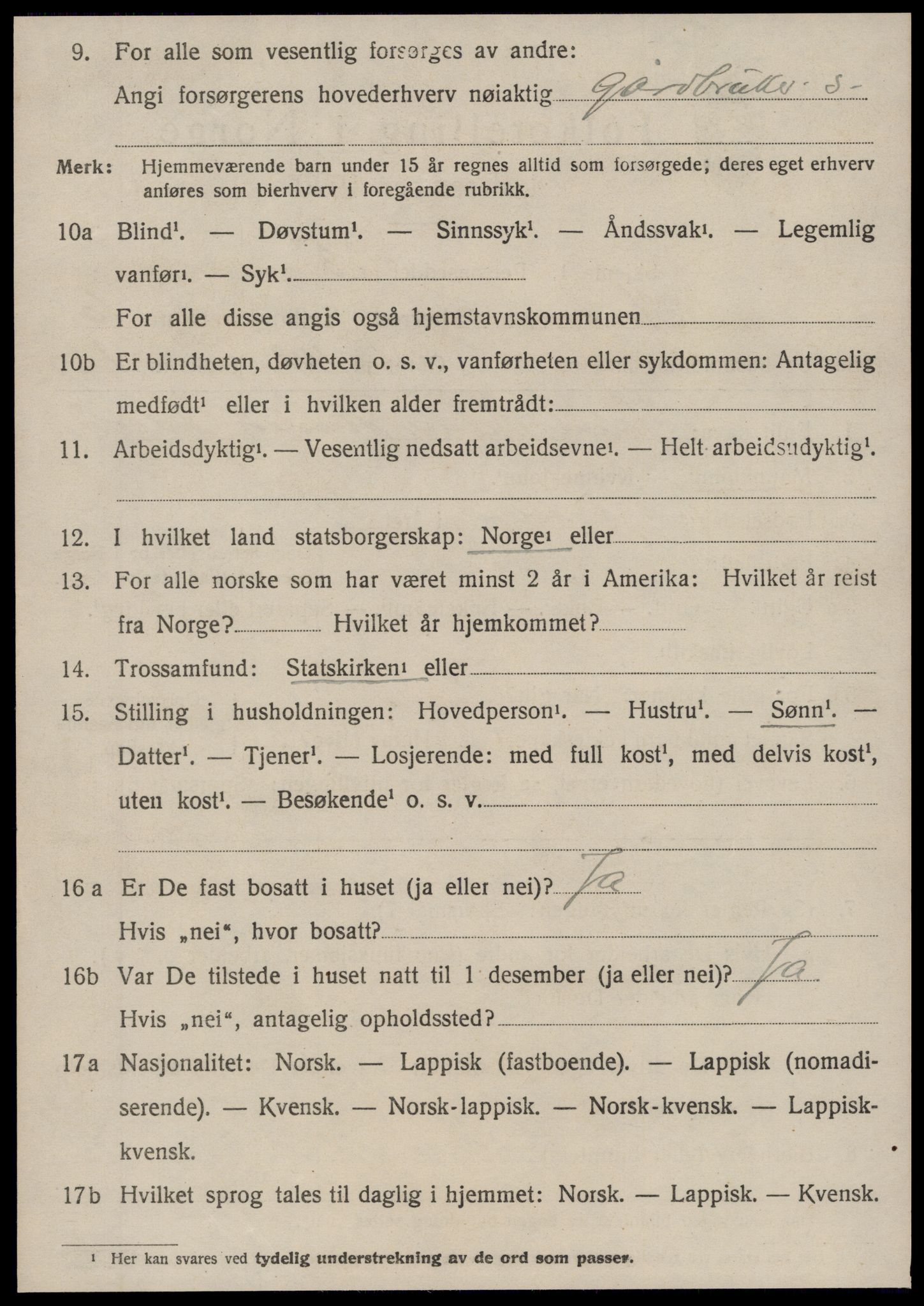 SAT, 1920 census for Hemne, 1920, p. 6127