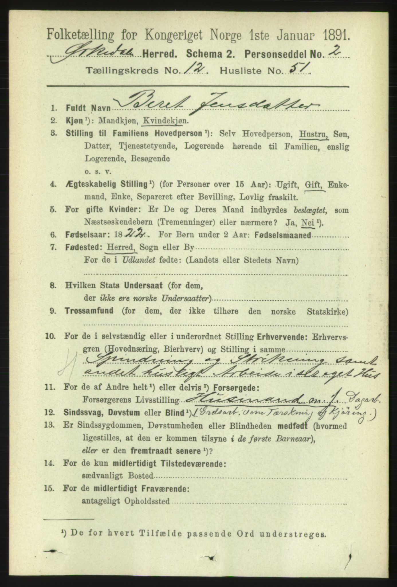 RA, 1891 census for 1638 Orkdal, 1891, p. 5862