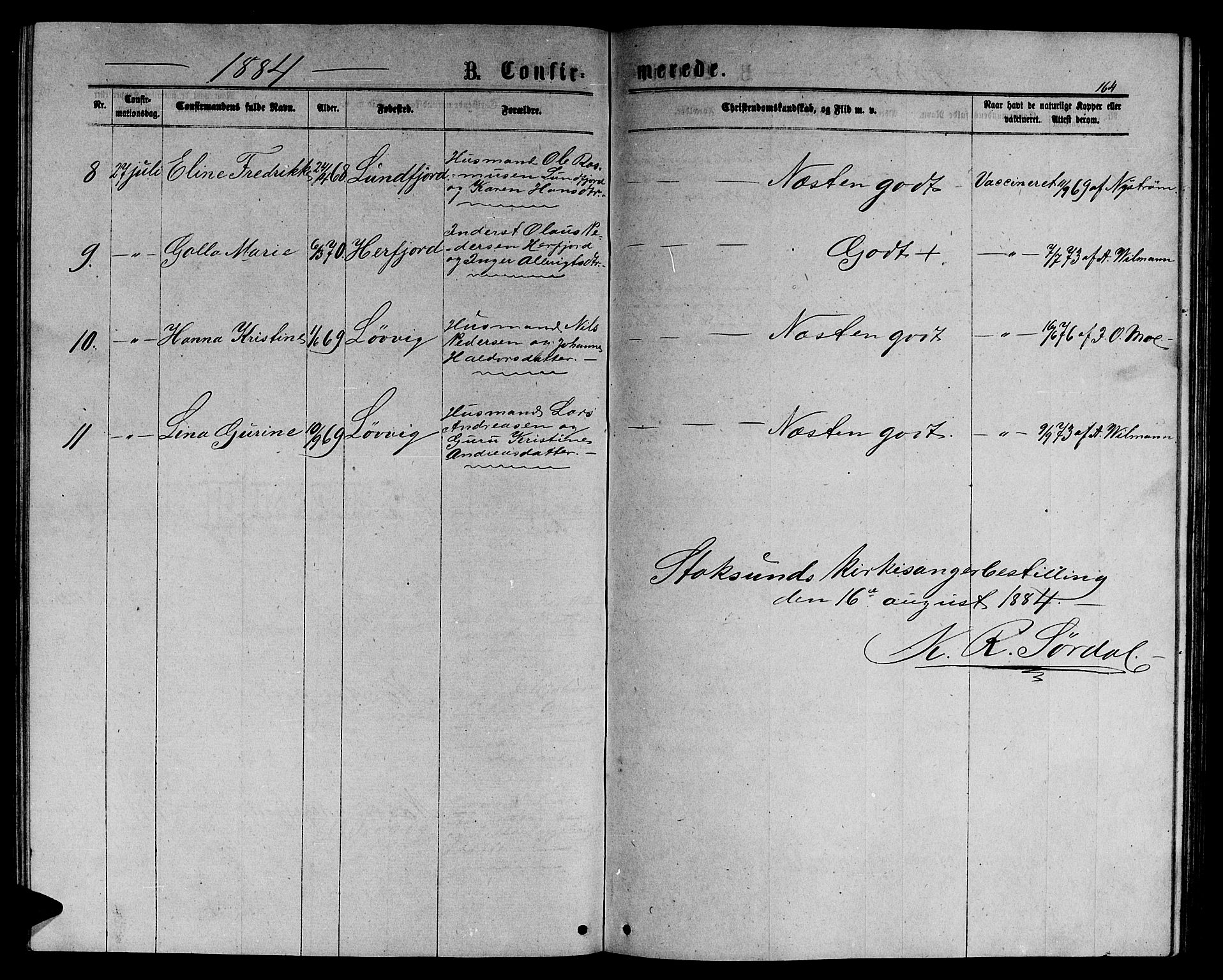 Ministerialprotokoller, klokkerbøker og fødselsregistre - Sør-Trøndelag, AV/SAT-A-1456/656/L0695: Parish register (copy) no. 656C01, 1867-1889, p. 164