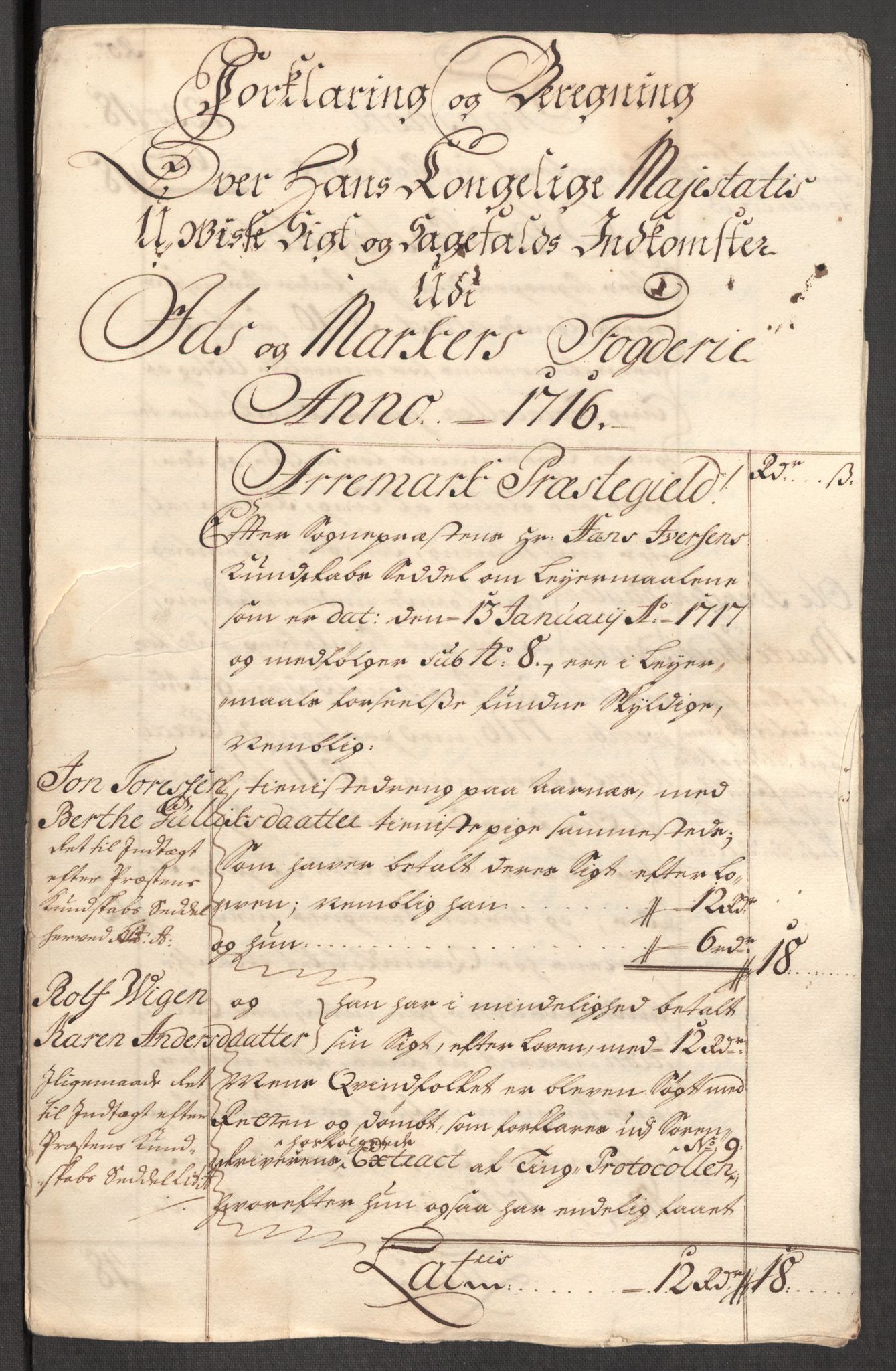 Rentekammeret inntil 1814, Reviderte regnskaper, Fogderegnskap, RA/EA-4092/R01/L0023: Fogderegnskap Idd og Marker, 1715-1716, p. 301