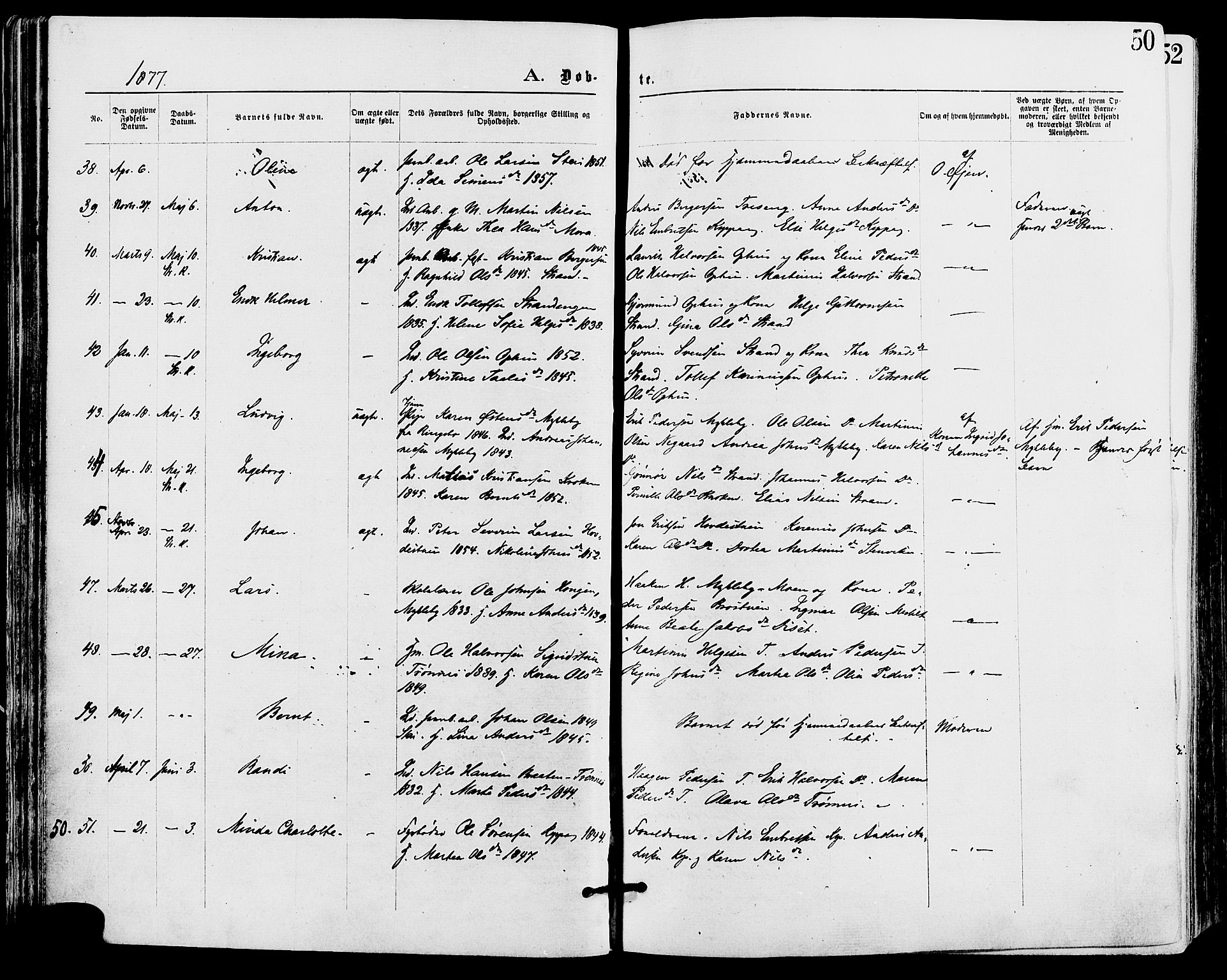 Stor-Elvdal prestekontor, AV/SAH-PREST-052/H/Ha/Haa/L0001: Parish register (official) no. 1, 1871-1882, p. 50
