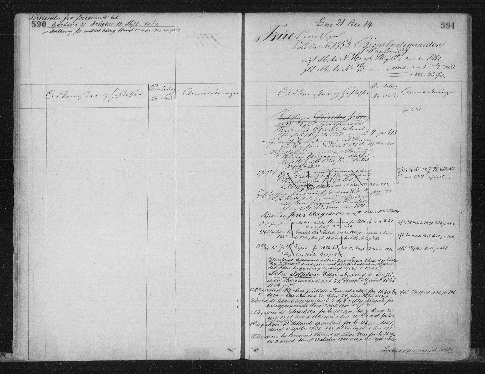 Jæren sorenskriveri, SAST/A-100310/01/4/41/41ABB/L0001: Mortgage register no. 41 ABB1, 1898, p. 590-591