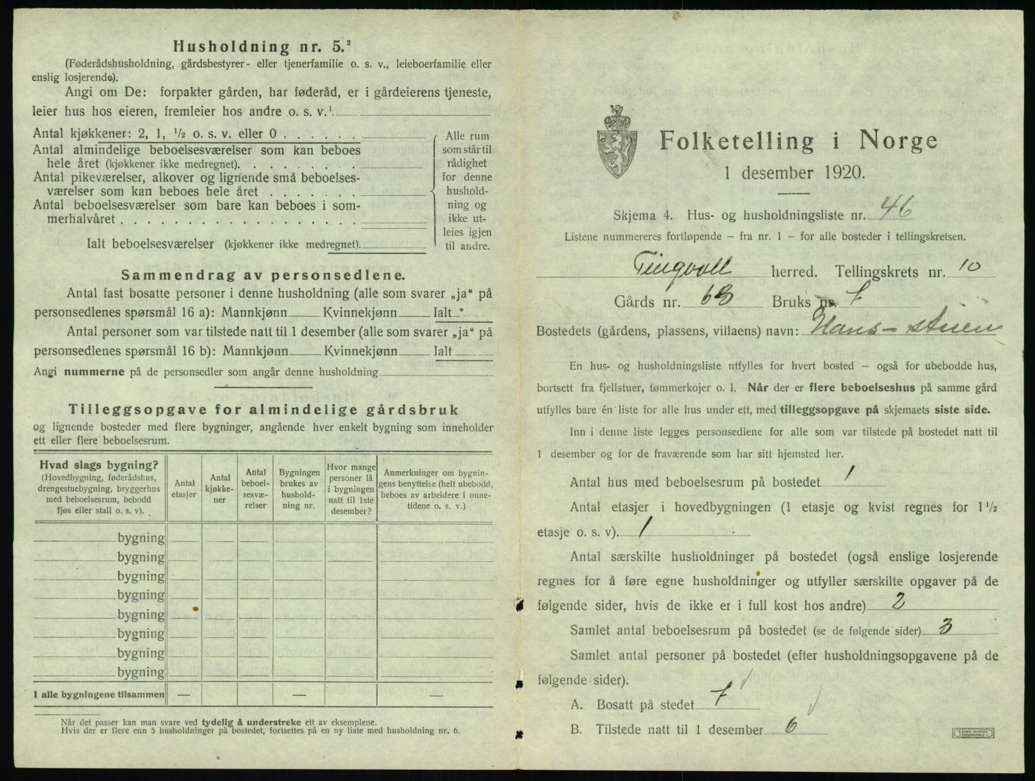 SAT, 1920 census for Tingvoll, 1920, p. 814