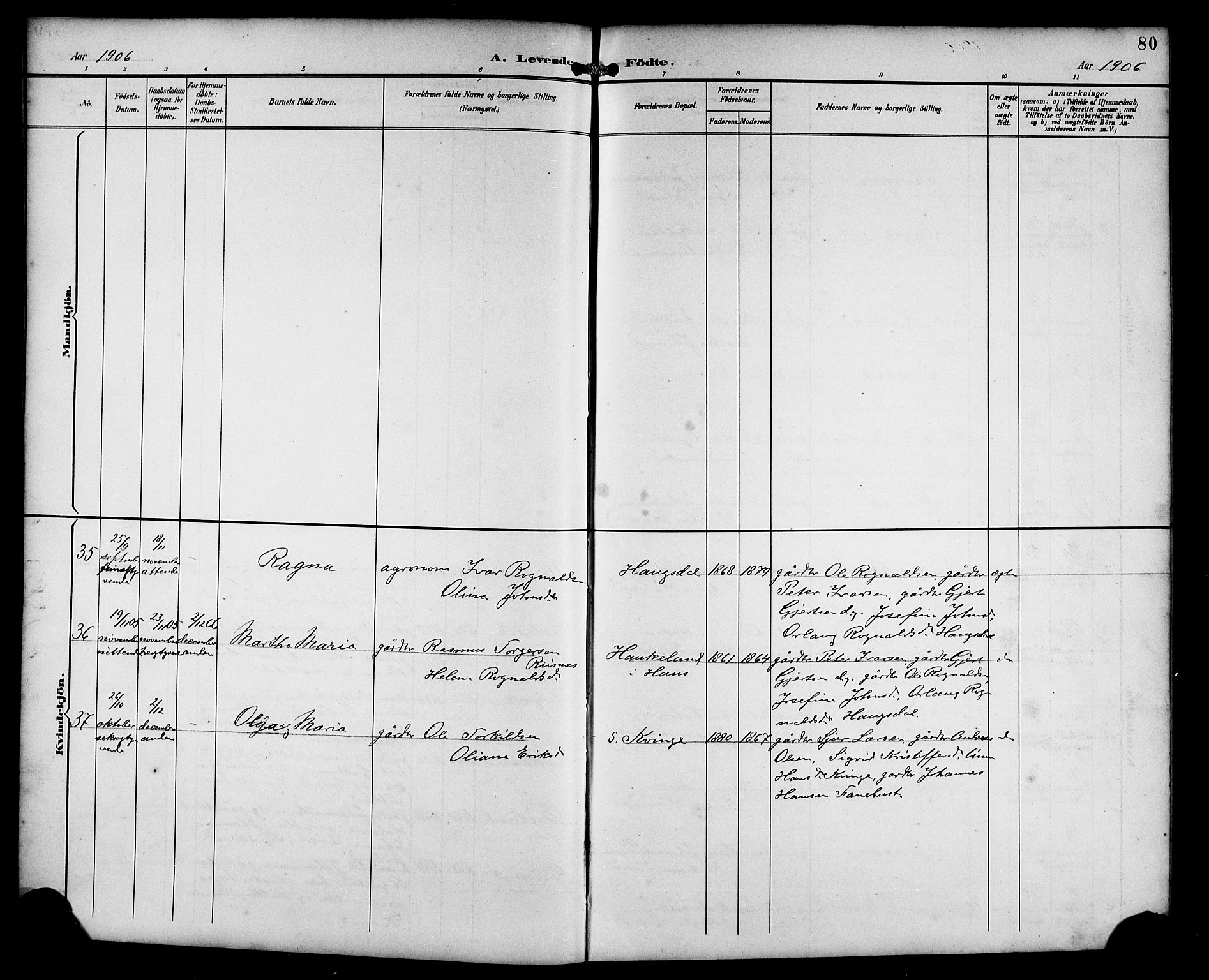 Masfjorden Sokneprestembete, AV/SAB-A-77001: Parish register (copy) no. B 1, 1892-1913, p. 80